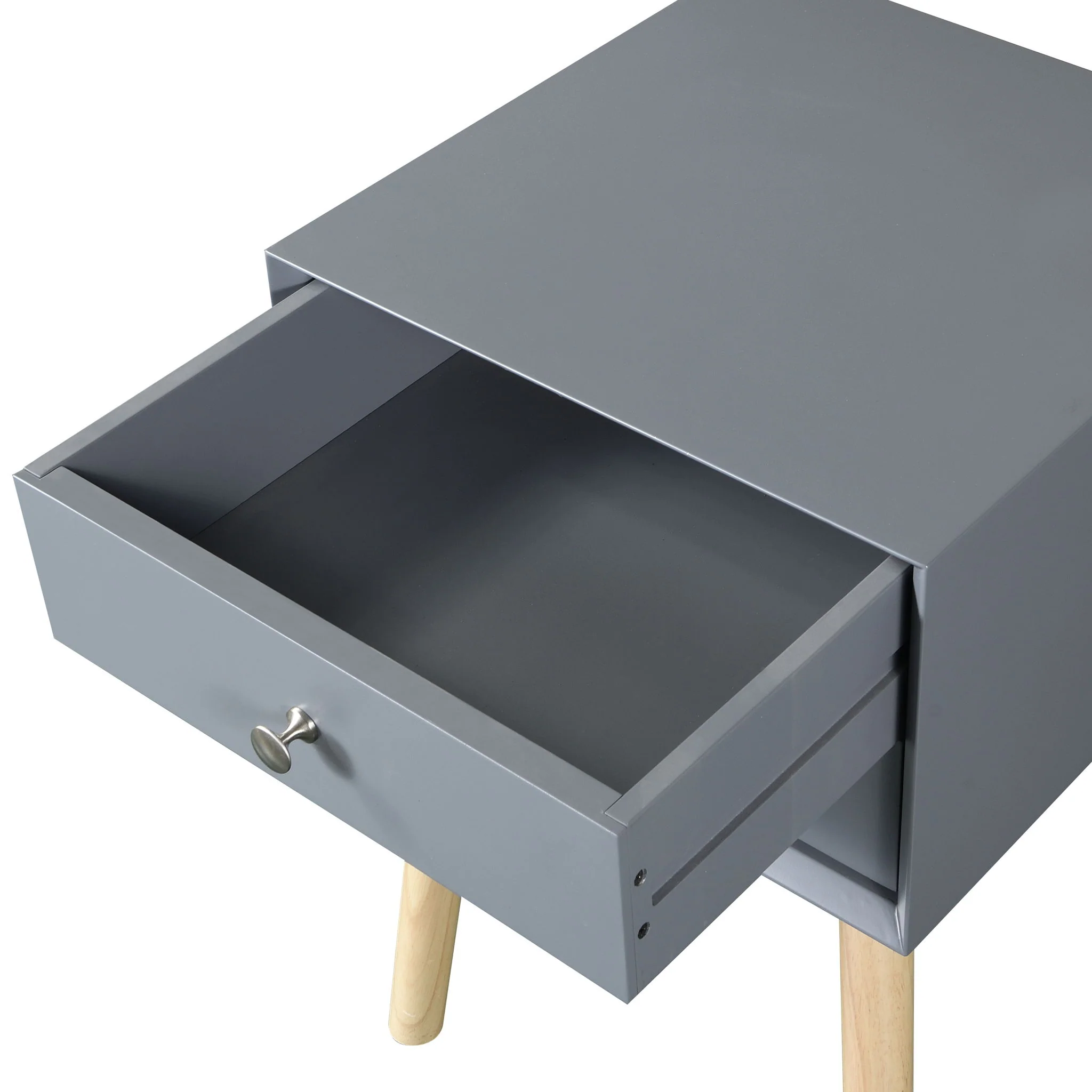 Side Table With 2 Drawer, Mid-Century Modern Storage Cabinet For Bedroom - Image 10