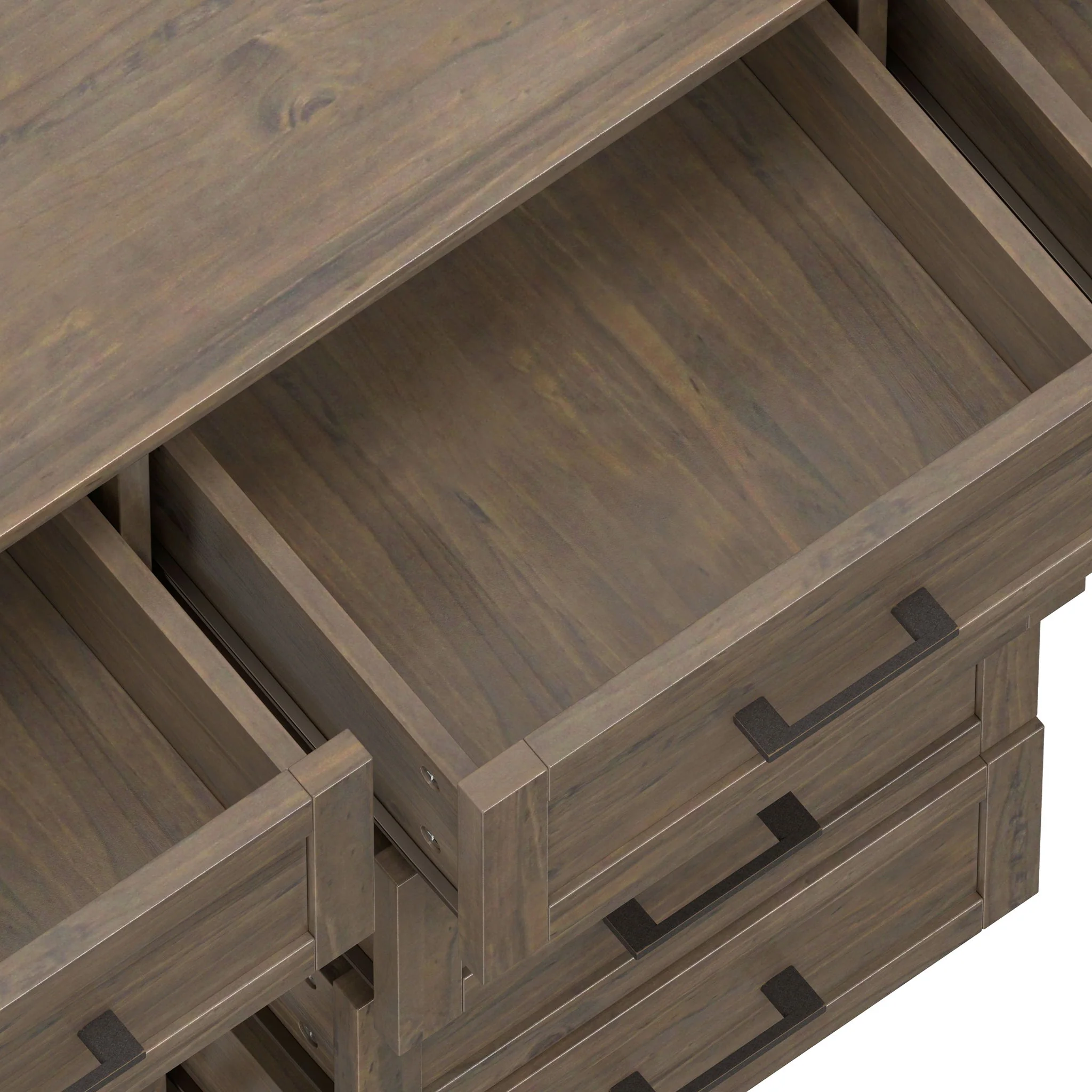 Sideboard Buffet Cabinet Multipurpose Storage Solid Wood 54x36in Smoky Brown - Image 3