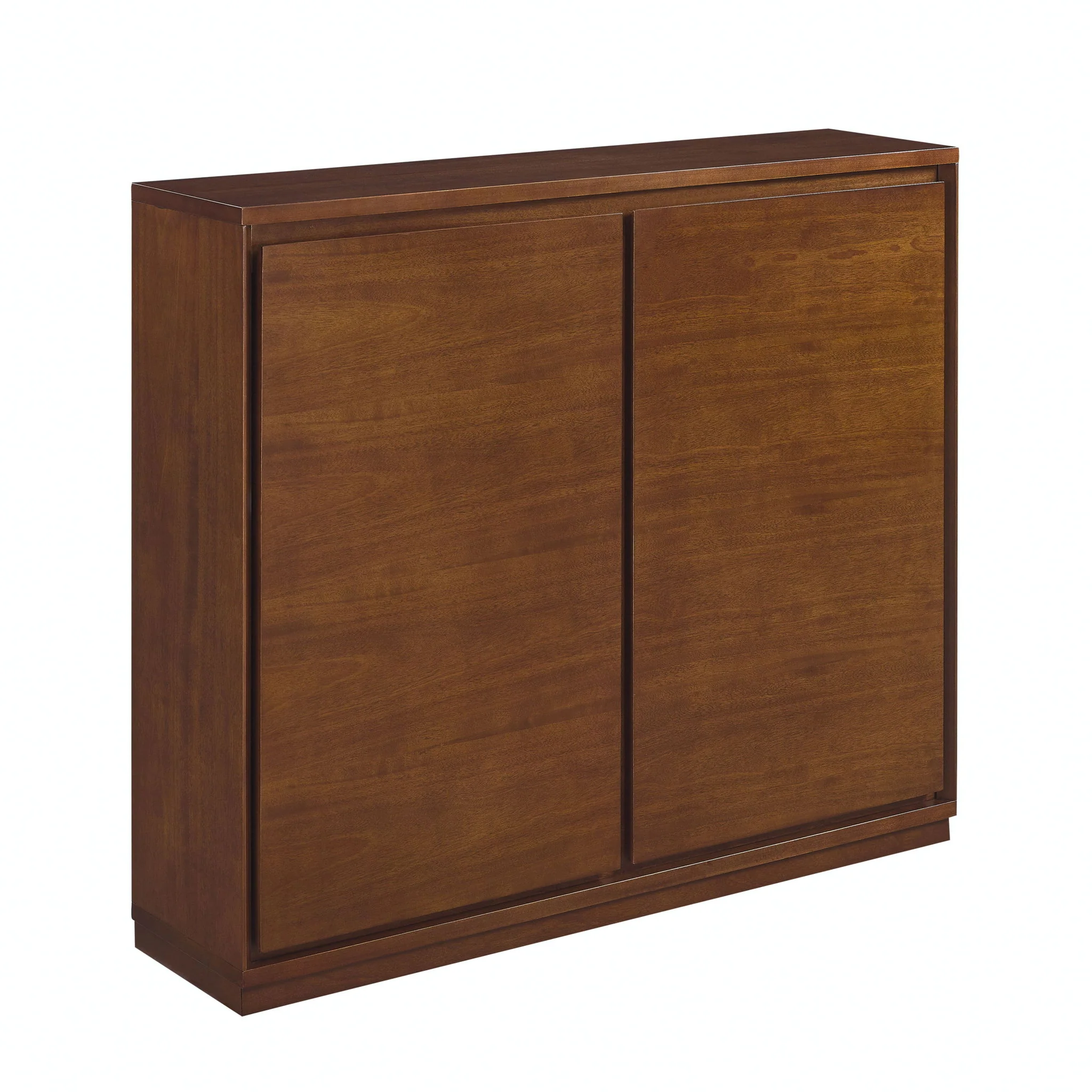 Sideboard Buffet Cabinet with Dual Outlet Holes Wood Console 39x33in Dark Brown - Image 9