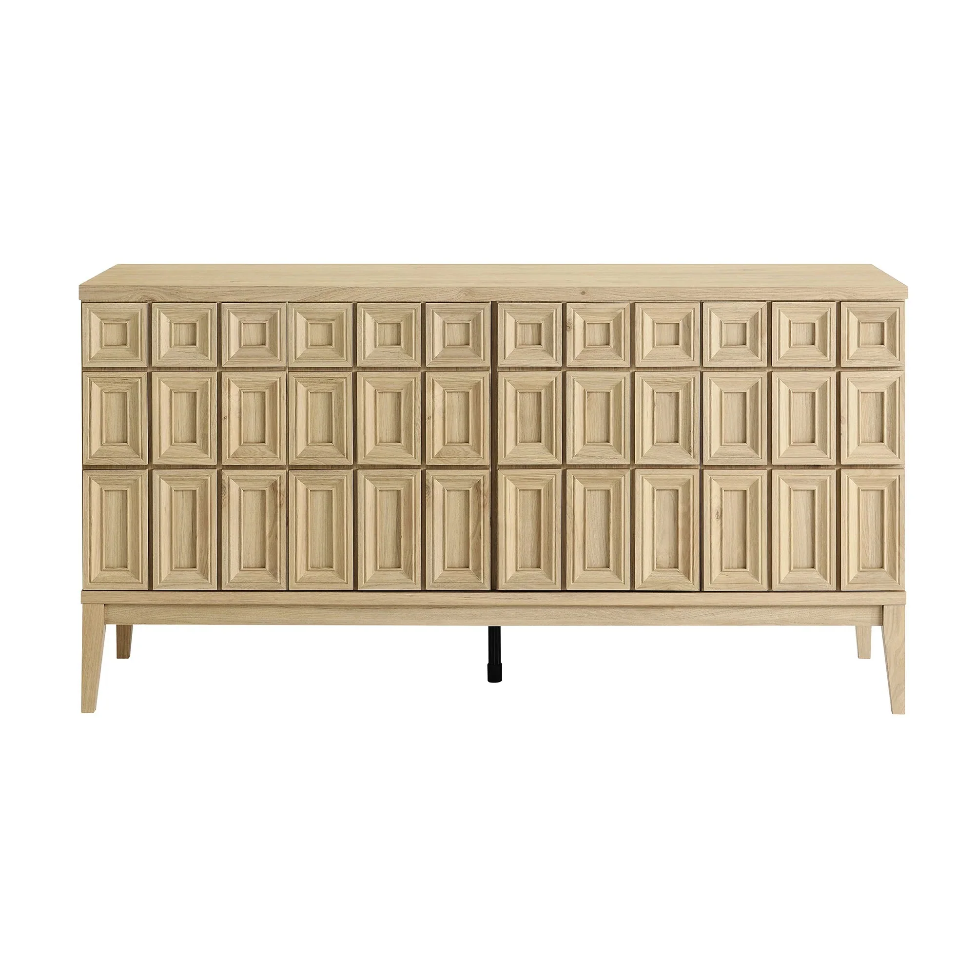 Sideboard Buffet Storage Credenza Cabinet Geometric Grid MDF 62 Inch - Image 9