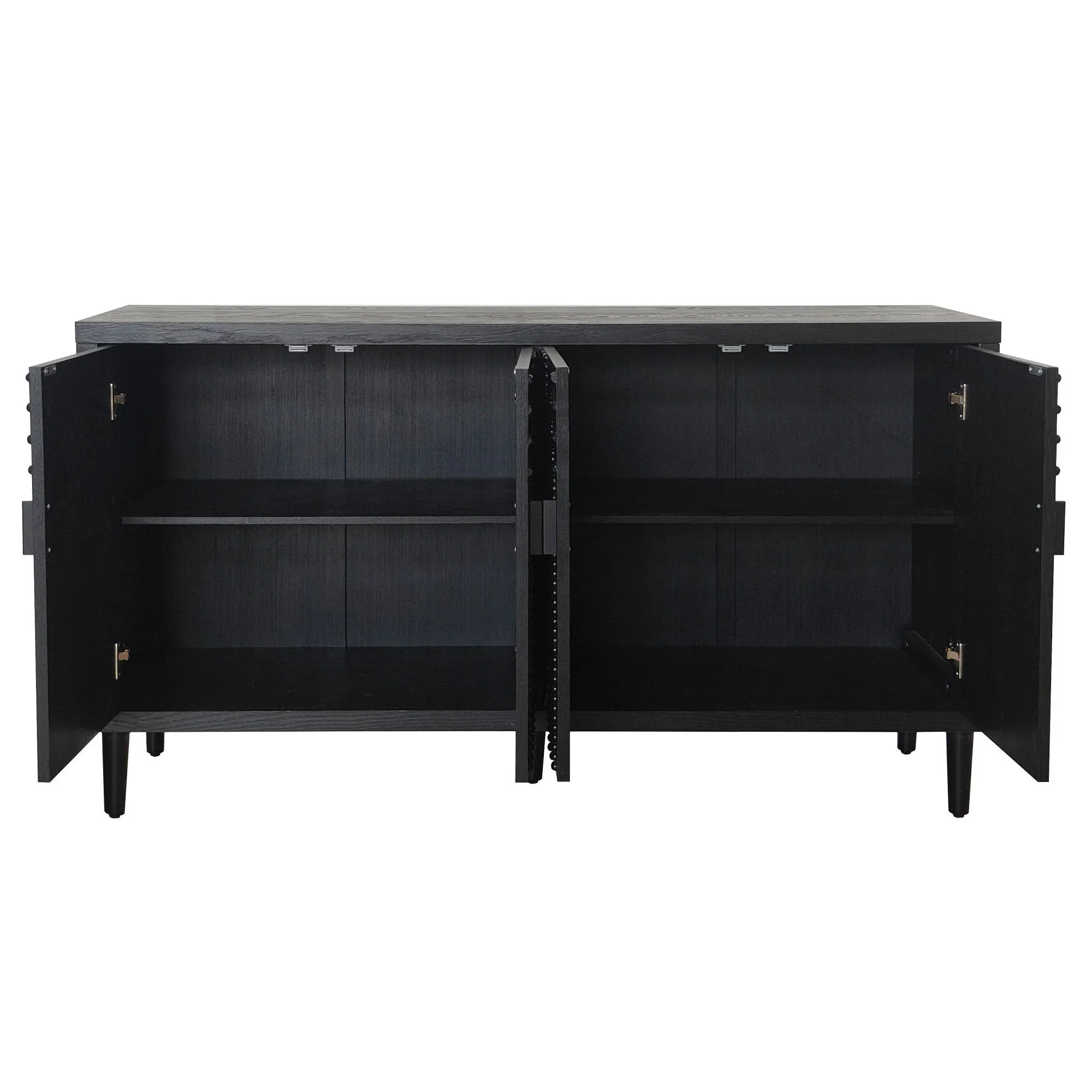 Sideboard Cabinet Buffet Storage Solution Wood 59x33in Black - Image 9