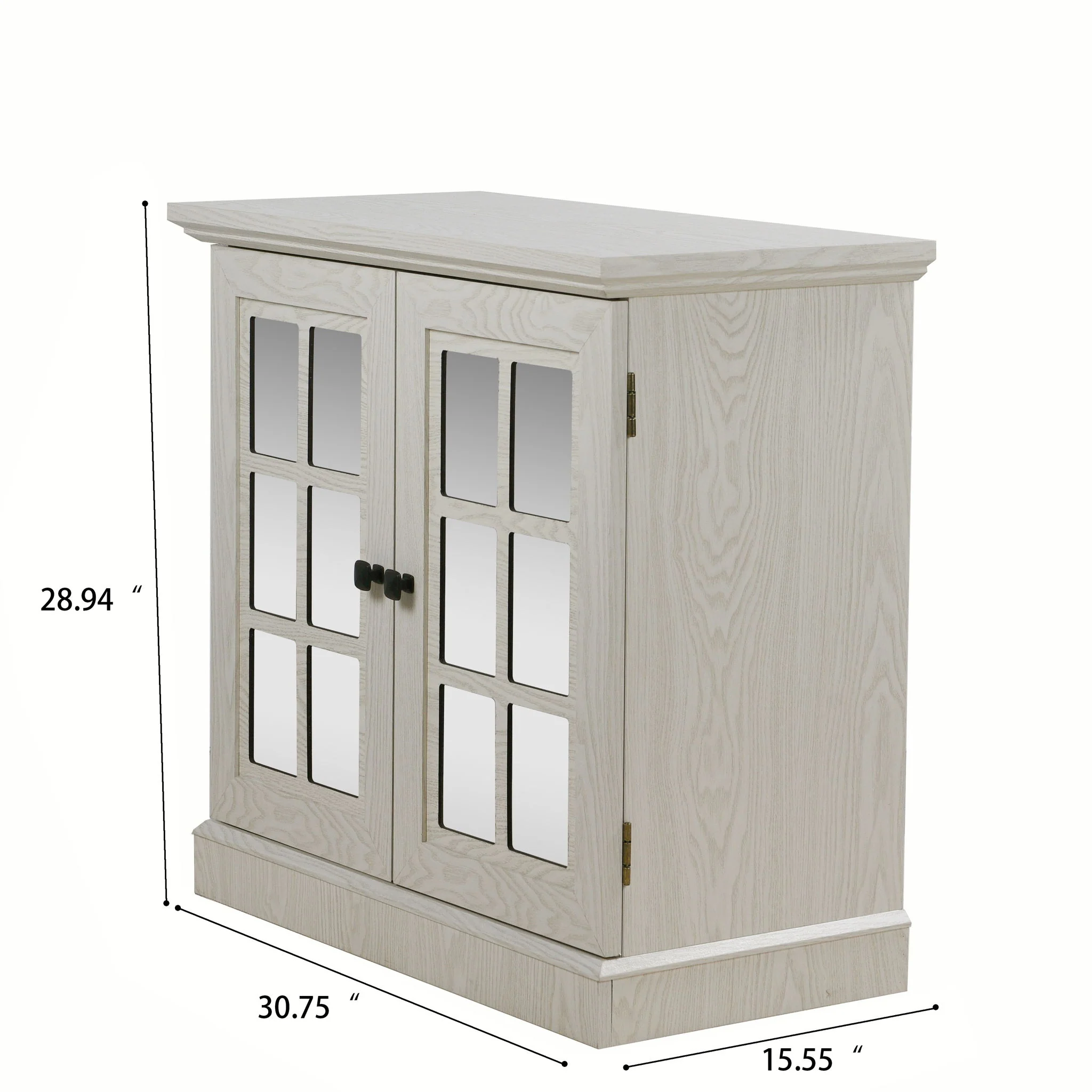 Sideboard Cabinet With Mirrored Doors, Adjustable Shelf, Metal Handles - Image 11