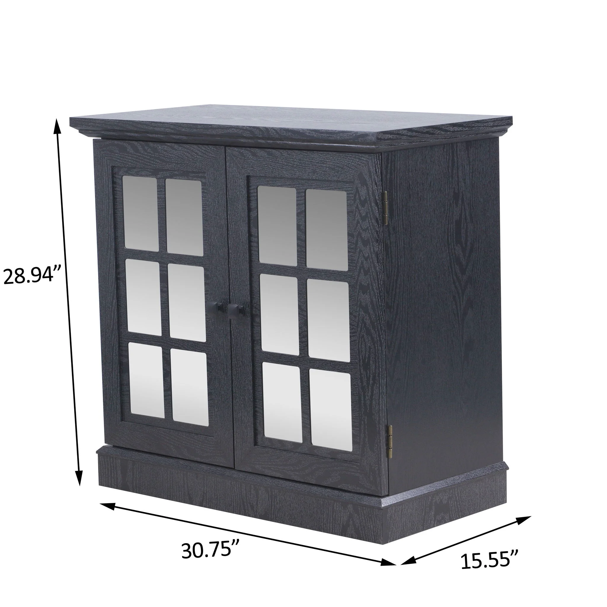 Sideboard Cabinet With Mirrored Doors, Adjustable Shelf, Metal Handles - Image 4