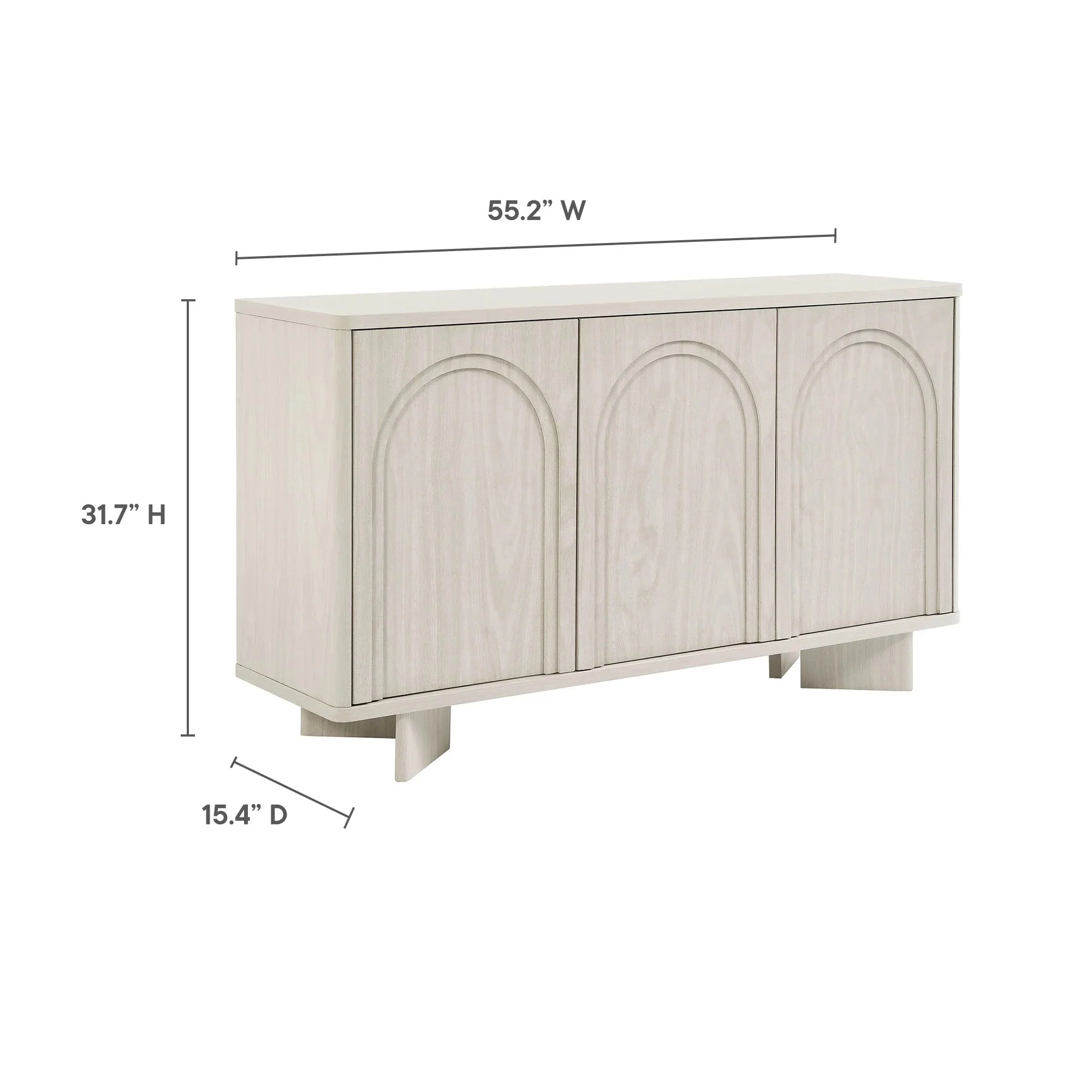 Sideboard Storage Cabinet Arched Door Adjustable Shelf 55 Inch - Image 4