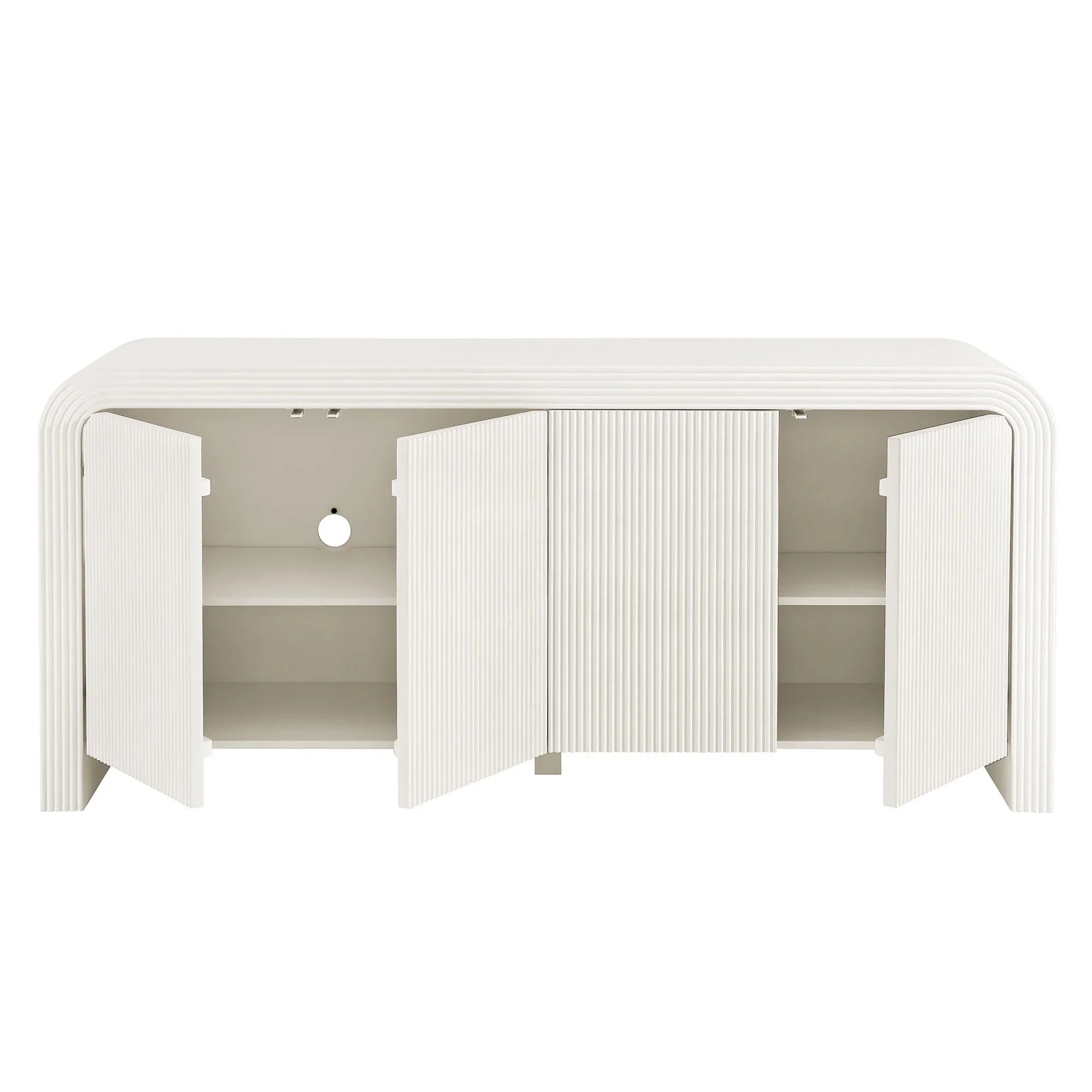 Sideboard Storage Cabinet Fluted Door Push Open Shelf 70 Inch - Image 9