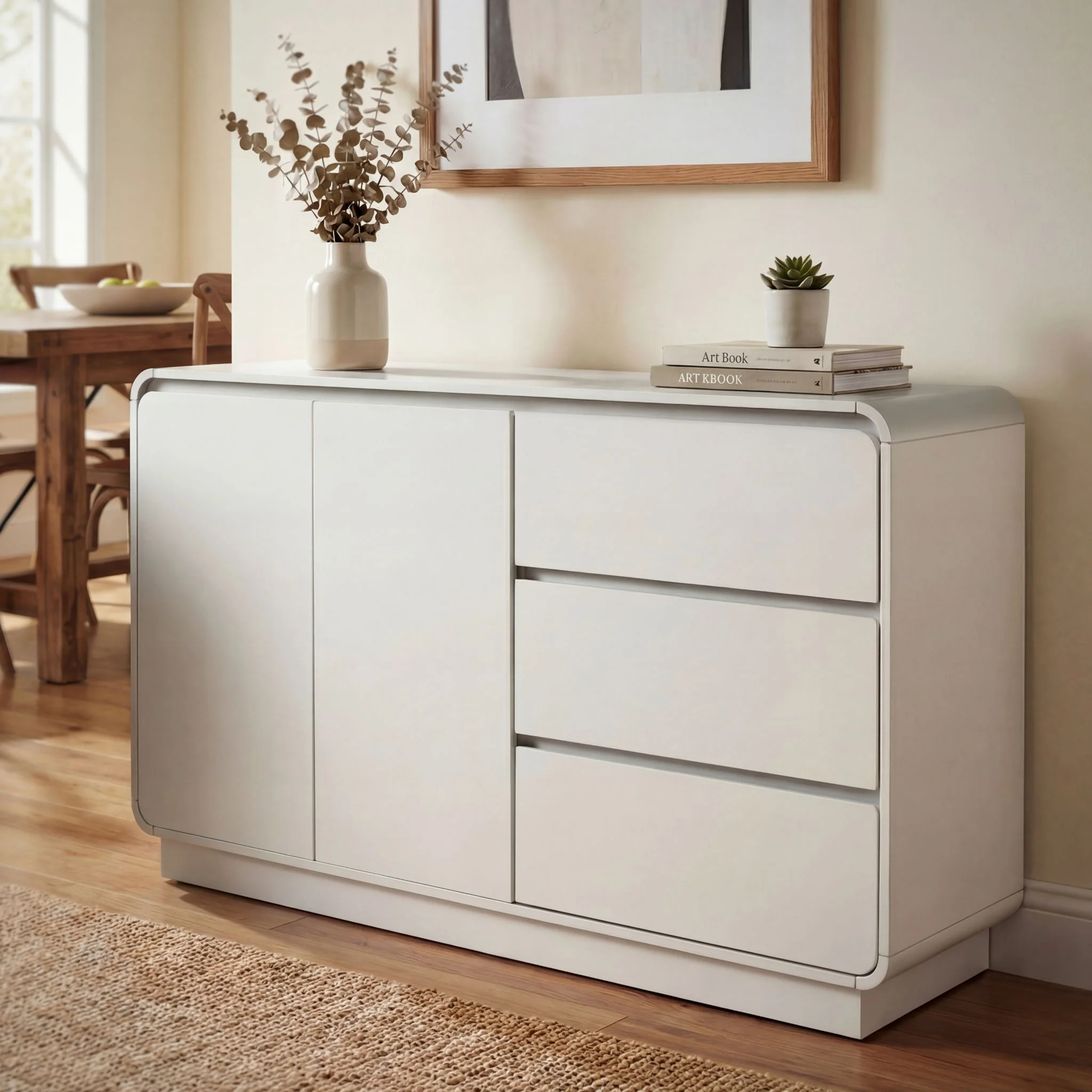 Sideboard, Wide Storage With 2 Doors And 3 Drawers - Image 4