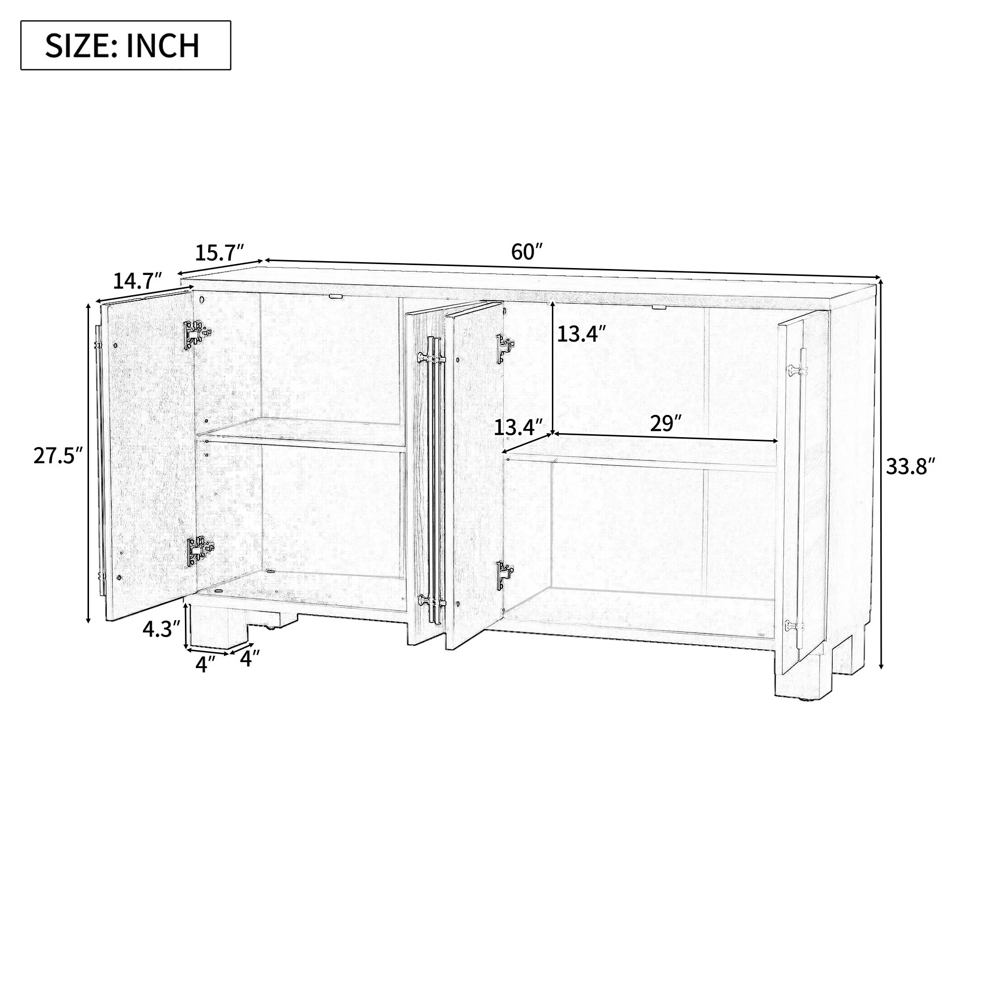 Sideboard With Adjustable Shelves - Image 17