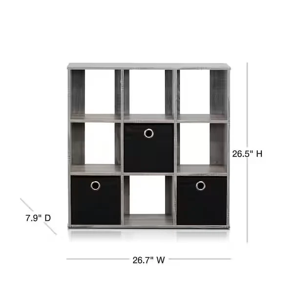 Simplistic 9-Shelf Open Shelf Bookcase with Bins - Image 3