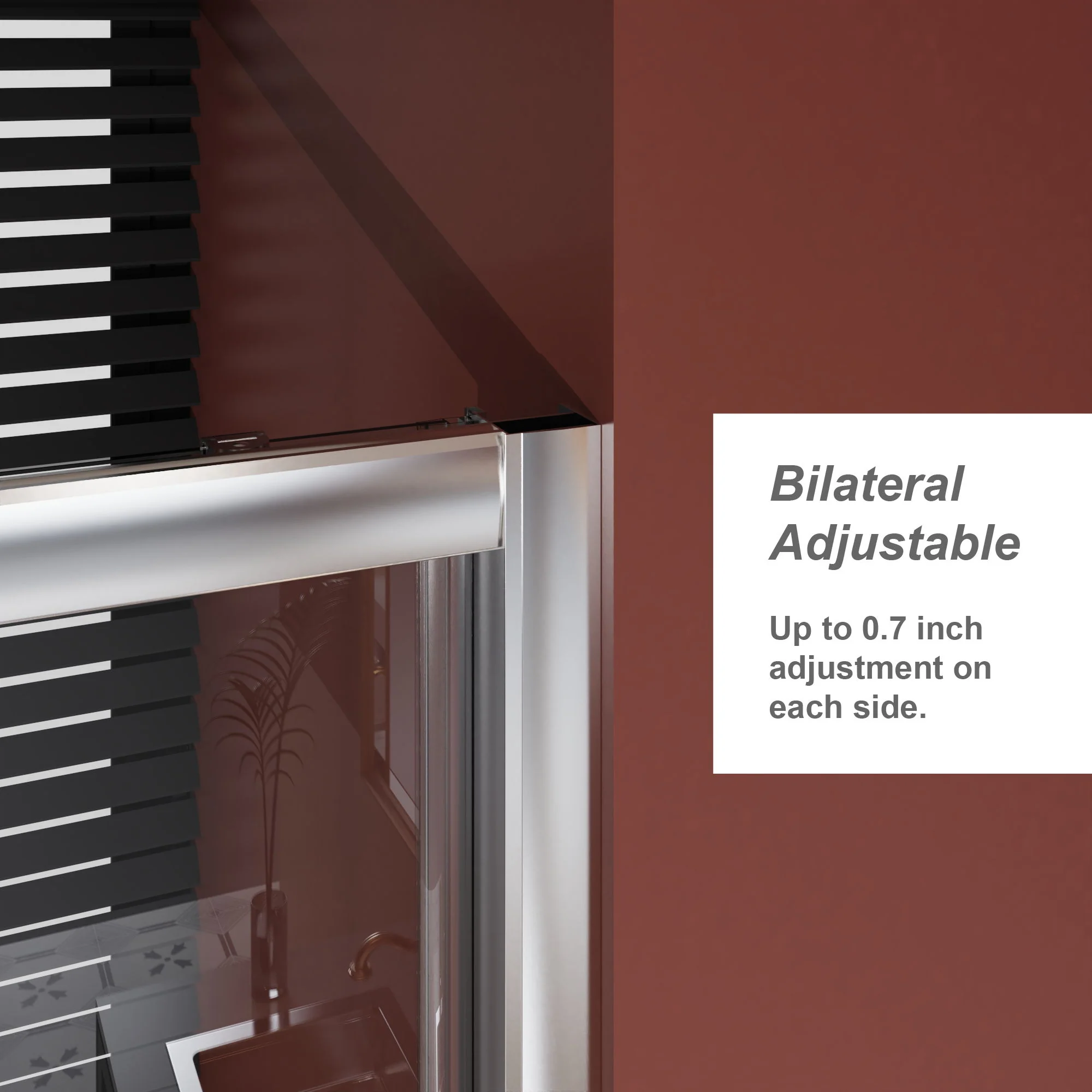 Single Sliding Shower Door For Bathtub With And Handle - Chrome - Image 9
