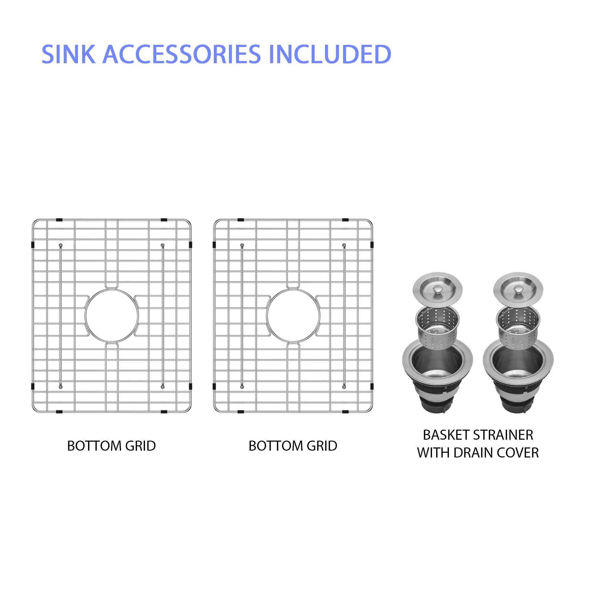 Sink 33" Double Bowl Kitchen Sink With Deep Bowls And Grids - White - Image 5