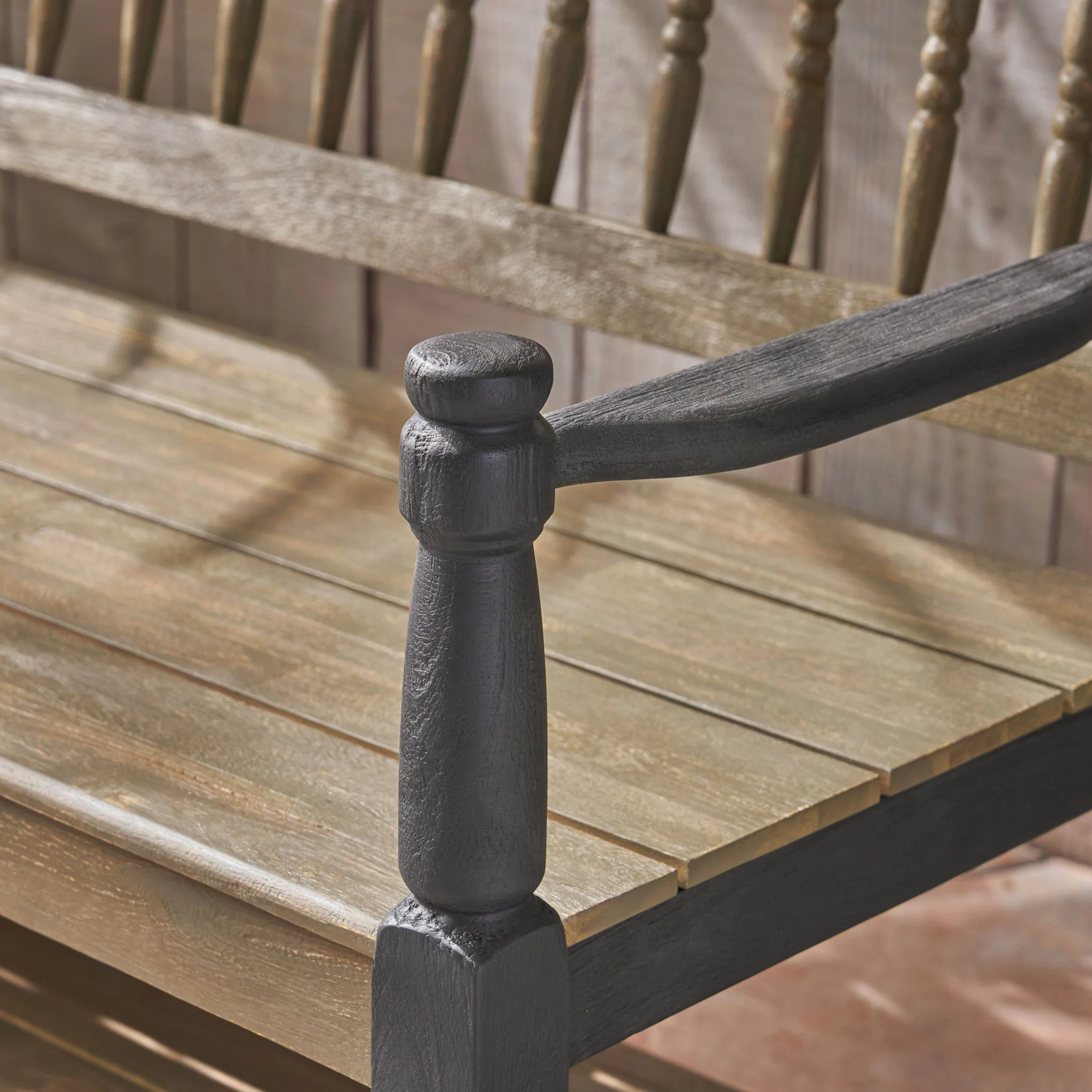 Slatted Bench With Built In Shelf - Image 3
