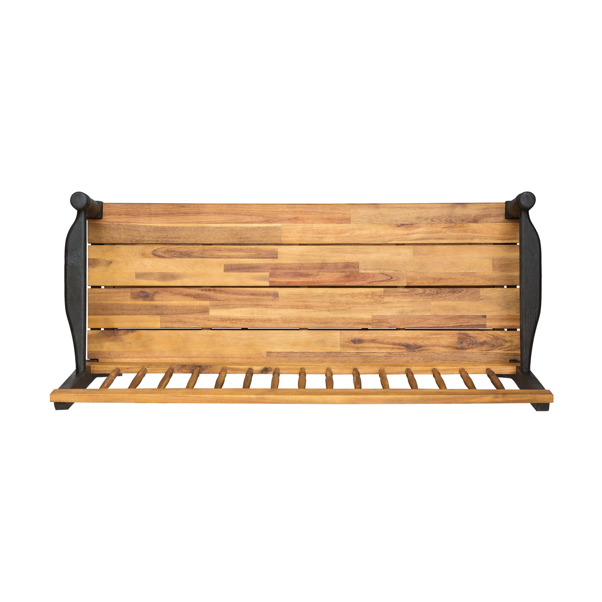 Slatted Bench With Built In Shelf - Image 6