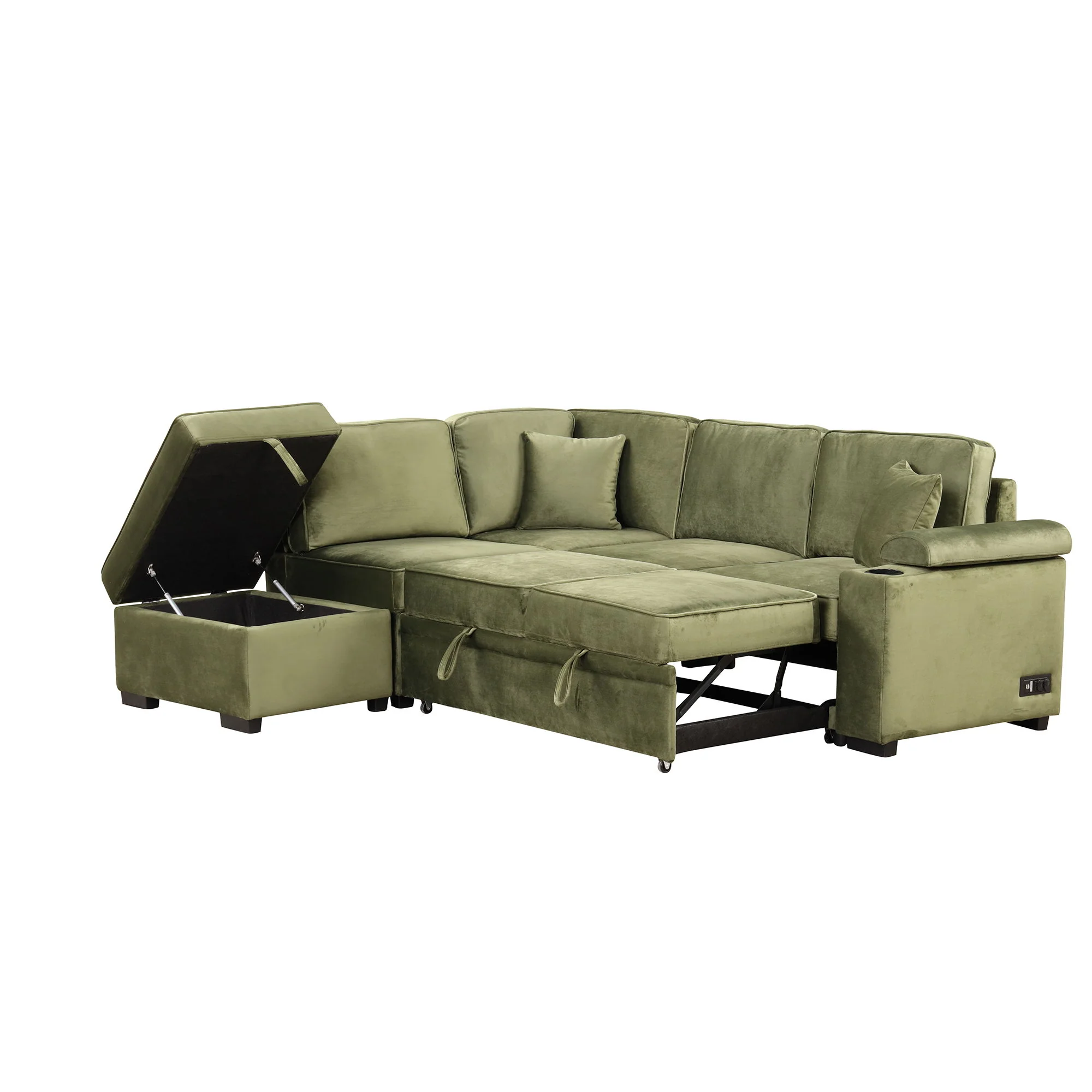 Sleeper Sofa Bed, 2 In 1 Pull Out Sofa Bed L Shape Couch With Storage Ottoman For Living Room, Bedroom Couch And Small Apartment - Image 31