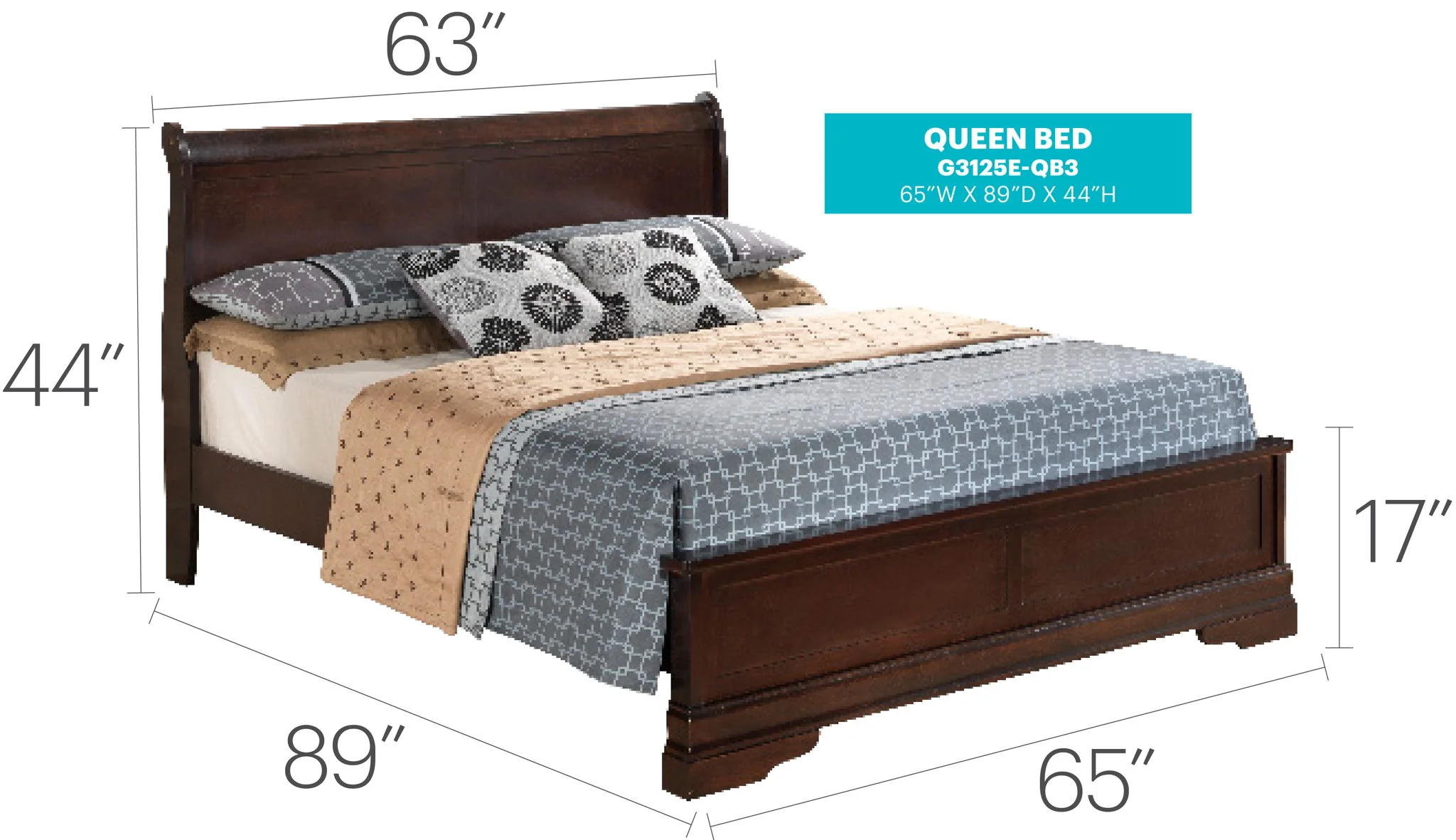 Sleigh Bed With Low Footboard - Image 19