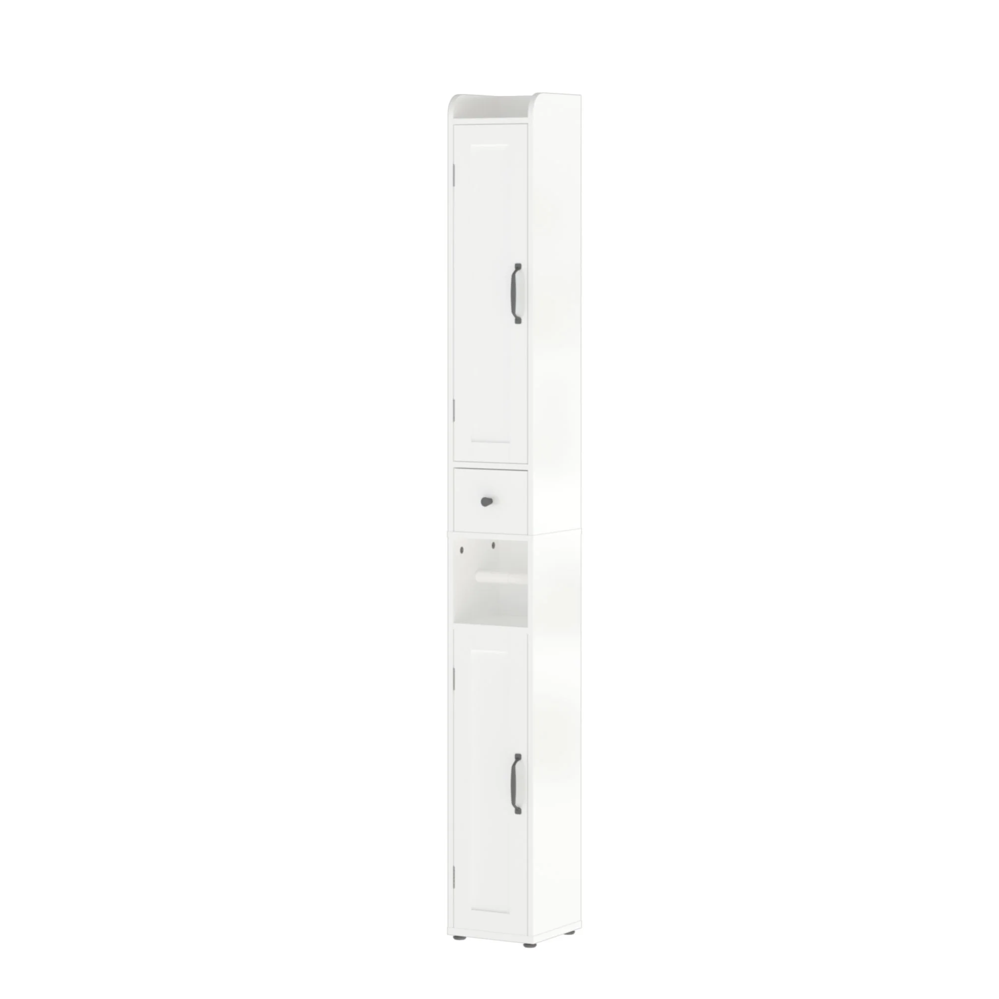 Slim Tall Bathroom Storage Cabinet With Adjustable Shelves, 2 Doors Freestanding Cabinet - White - Image 3