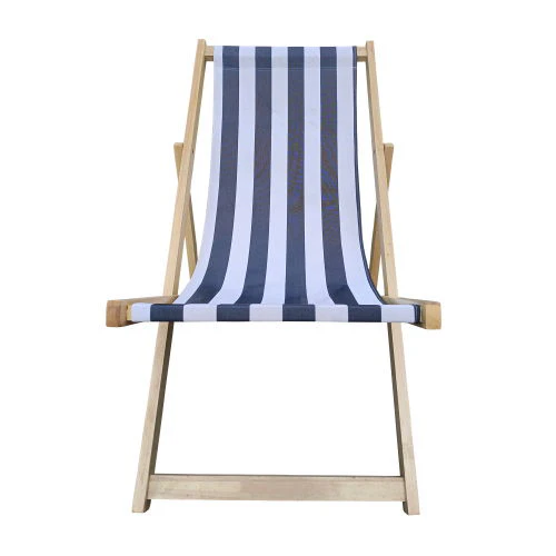 Sling Folding Chaise Lounge Chair - Stripe Blue - Image 4