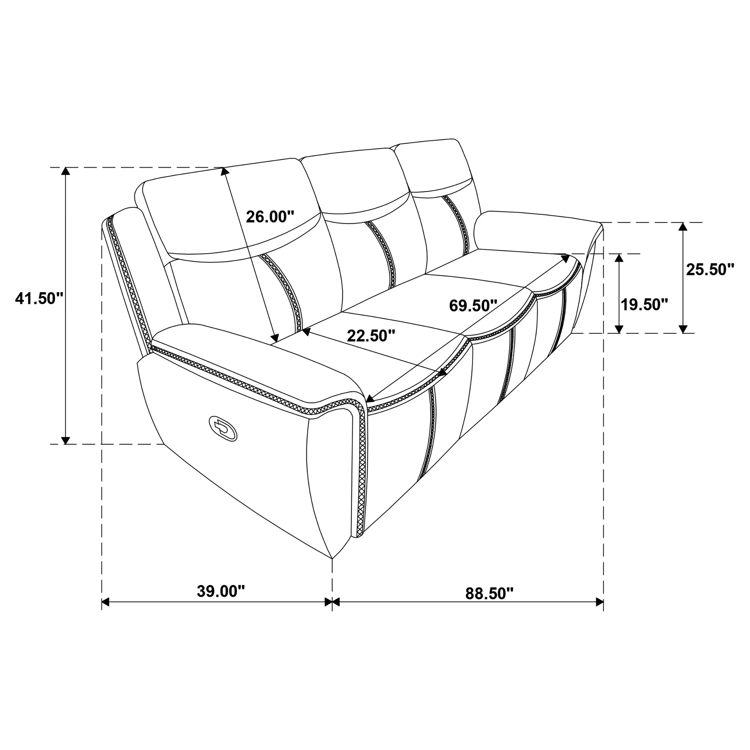 Sloane 2-Piece Blue Leatherette Reclining Sofa Set - Image 19