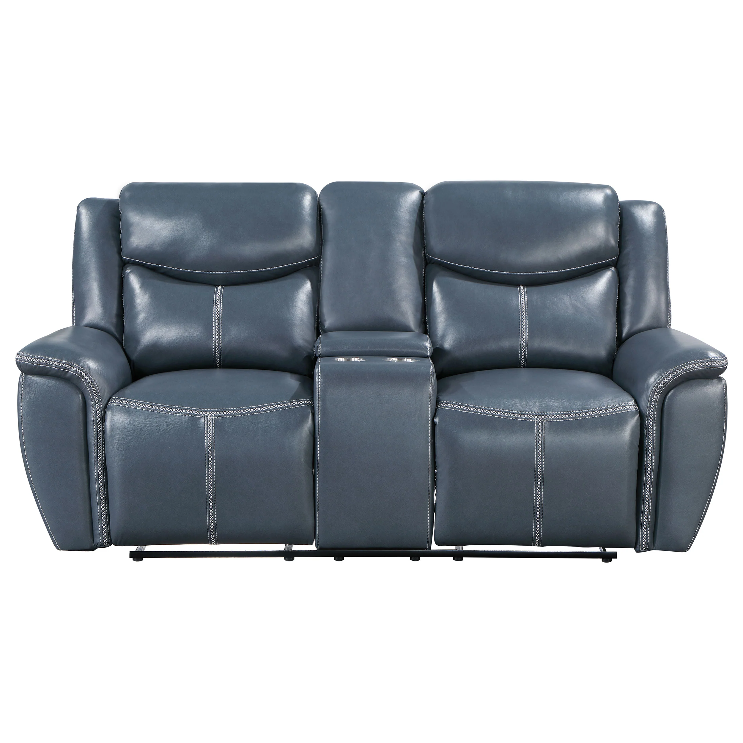 Sloane Upholstered Padded Arm Reclining Loveseat - Blue - Image 4