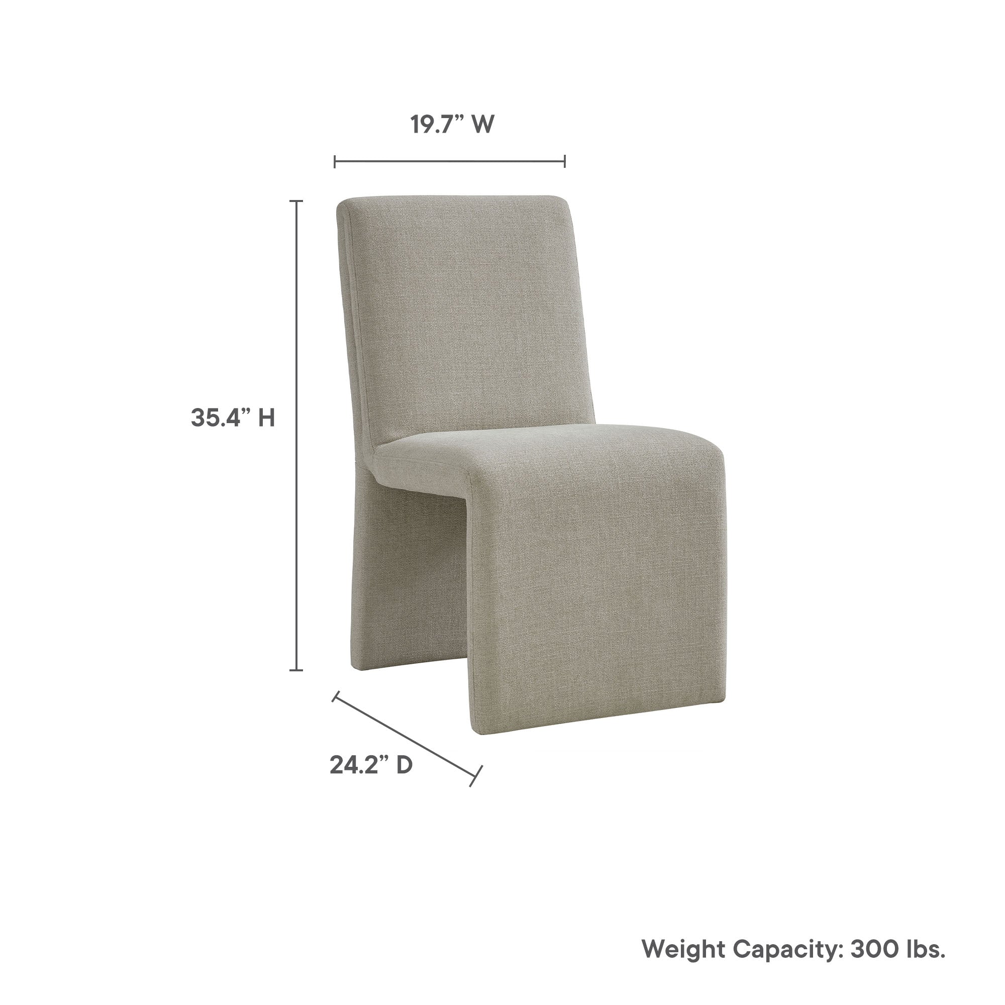 Slub Weave Upholstered Dining Side Chair - Image 6