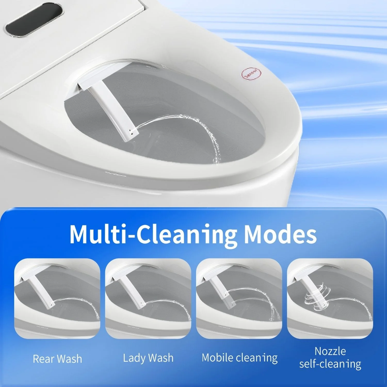 Smart Bidet Toilet Seat With Side Knob Adjustable Heated Seat With Water Temperature And Pressure Adjustment Portable Bidet - White - Image 5