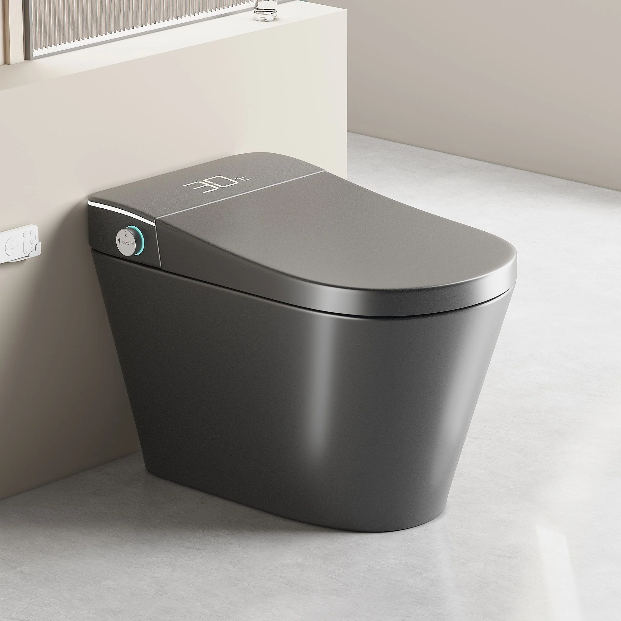 Smart Bidet Toilet With Auto Open / Close Seat, Warm Water Wash, Heated Seat, And Wireless Remote Control - Image 24