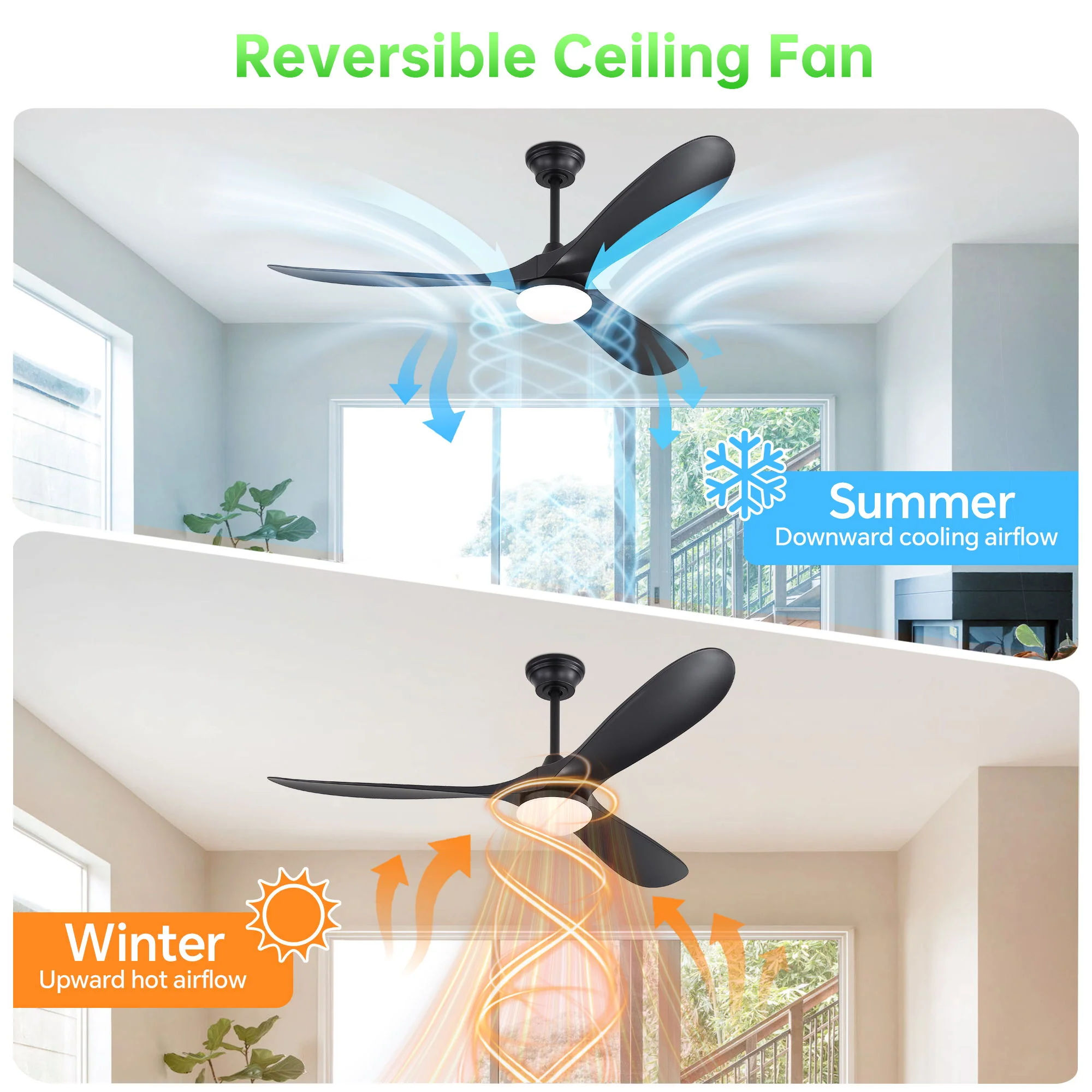 Smart Ceiling Fan With Lights, 3 Blades, Reversible Quiet DC Motor For Indoor - Image 20