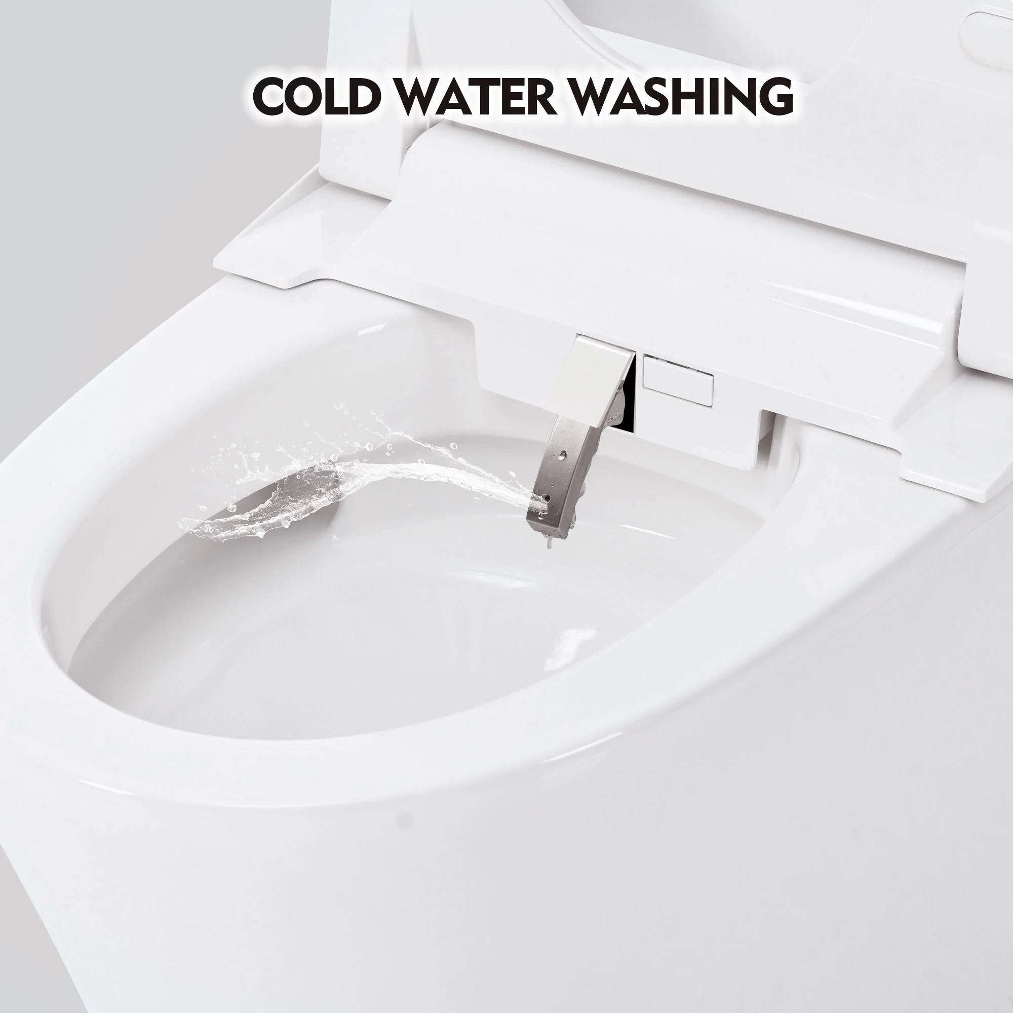 Smart Toilet Bidet Combo With Self-Cleaning Nozzle, Upmarket Compact Dual Flush Toilet 1 / 1.28 Gpf, Tank Less Toilet With Foot Sensor Flush - White Night Light - Image 3