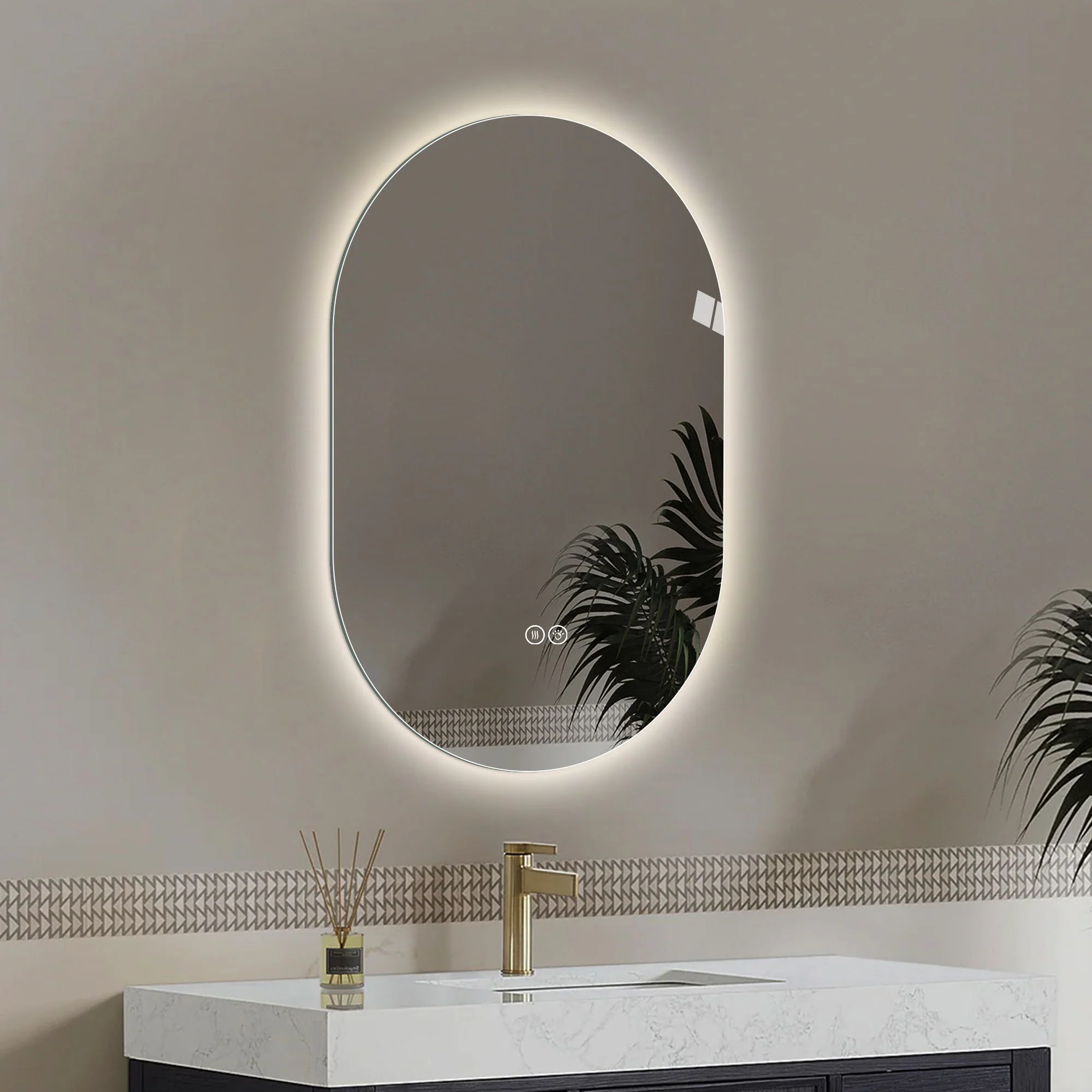 Smart Wall Mounted LED Touch Screen Mirror With Anti-Fog Function And Adjustable Lighting - Image 9