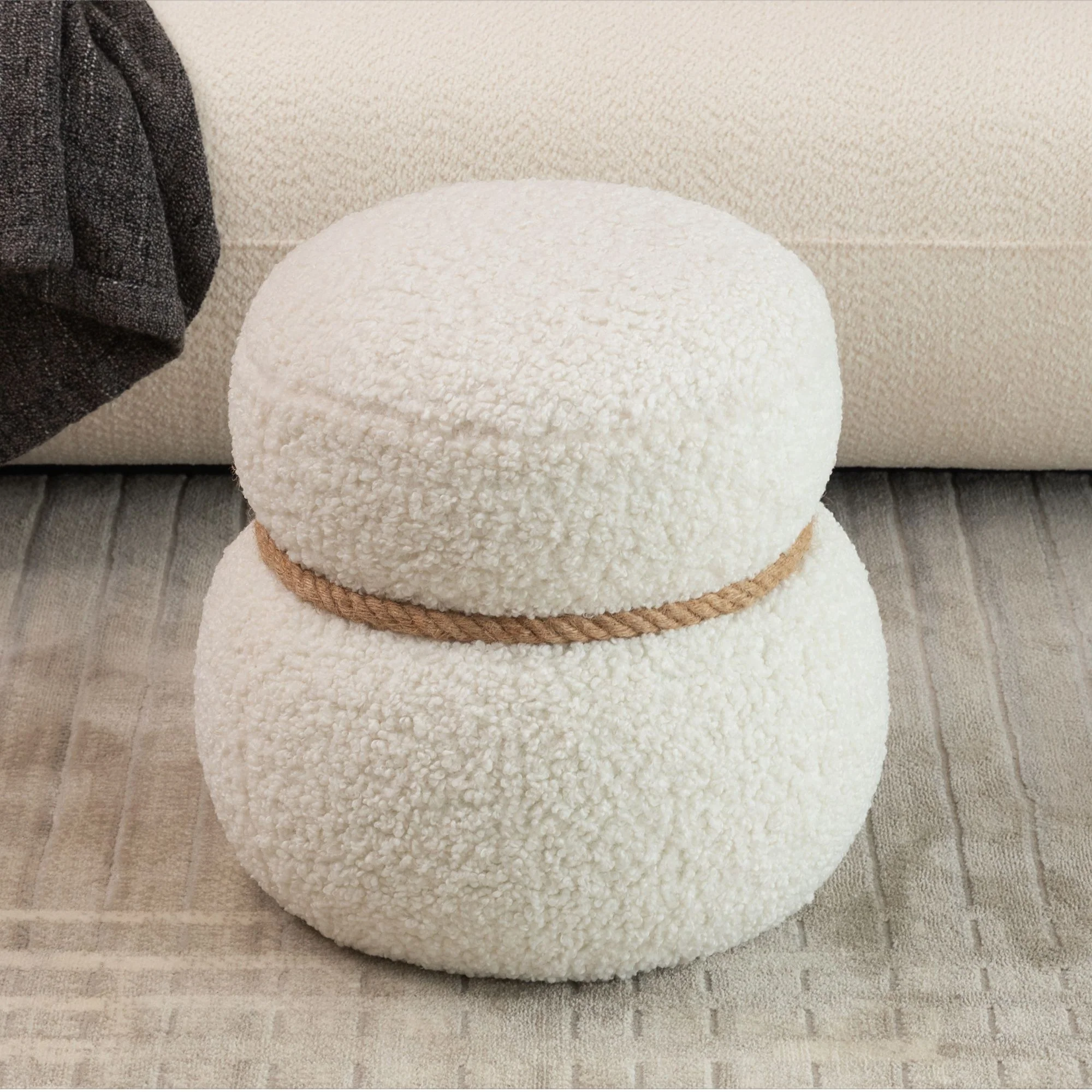 Snowman Stool With Cushion And Solid Wood Frame - Image 7