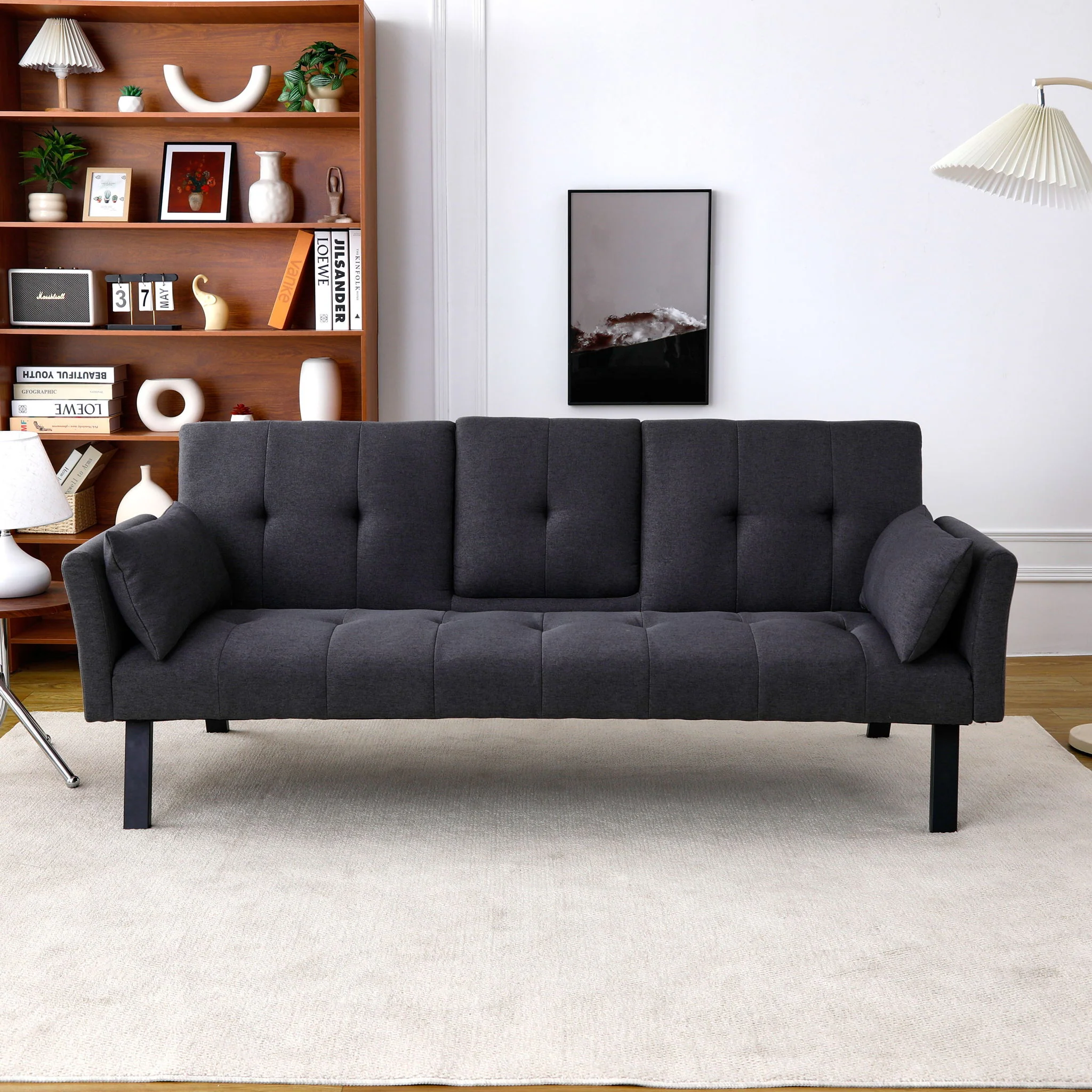 Sofa Bed With Foldable Design And Cup Holder - Image 52