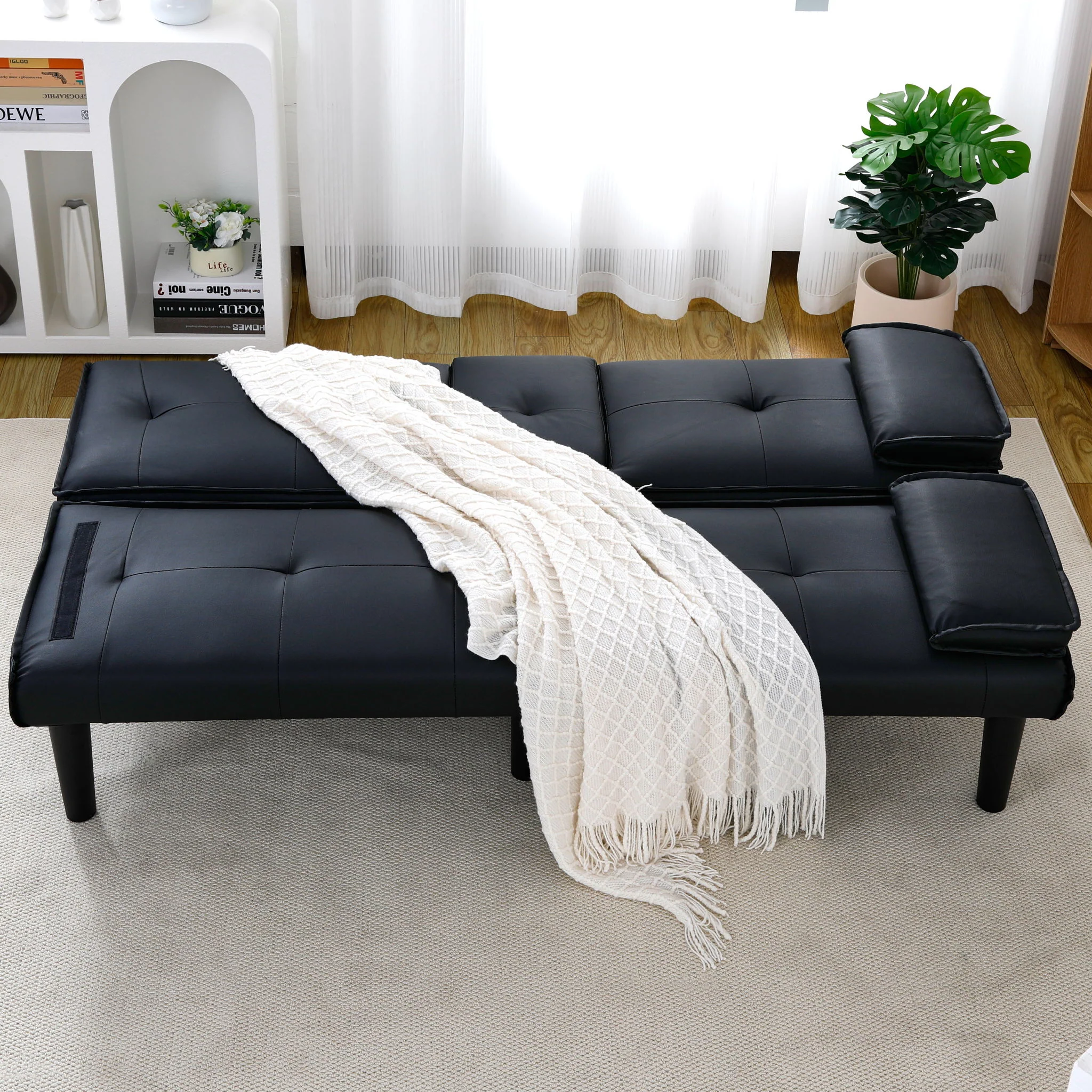 Sofa Bed With Foldable Design And Cup Holder - Image 64