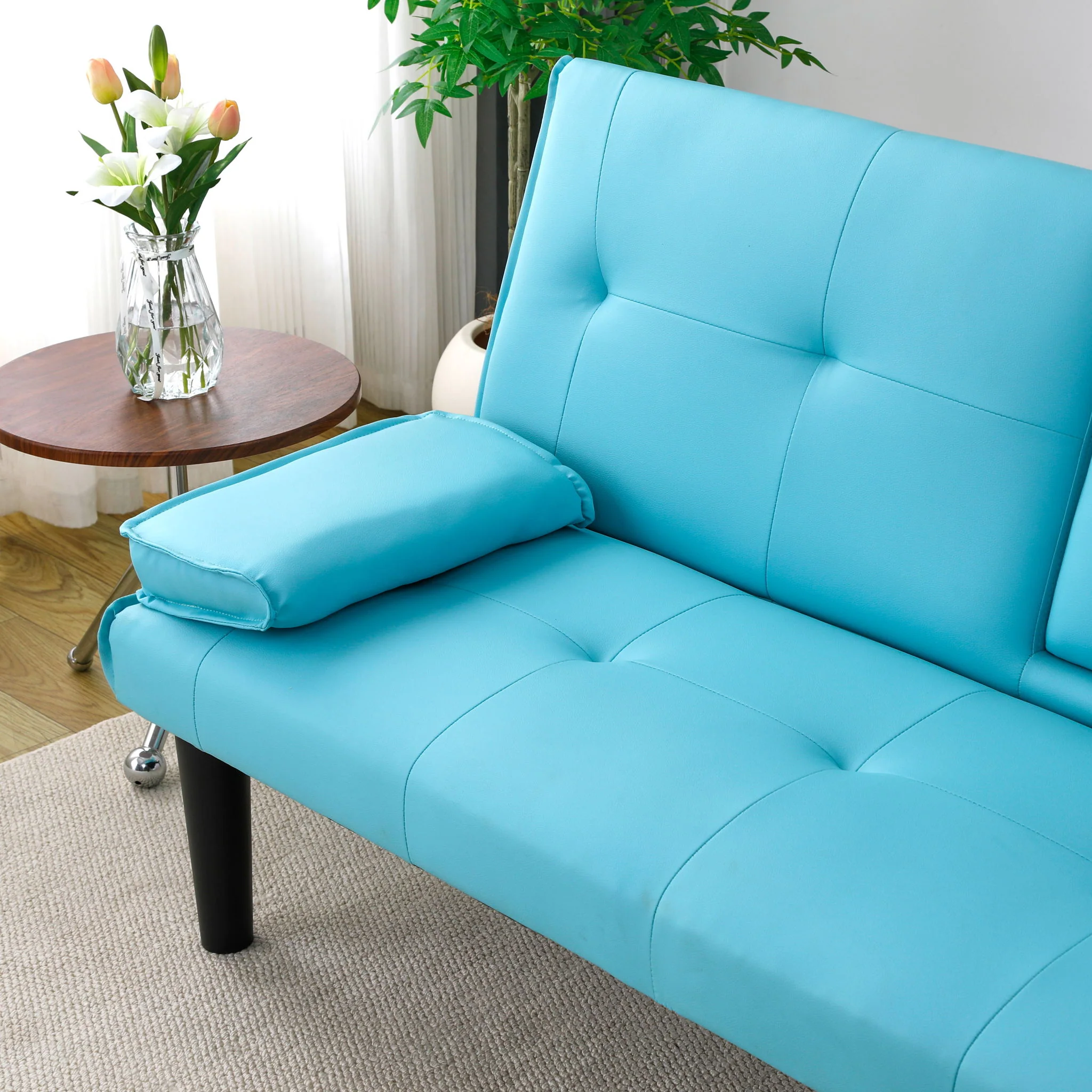 Sofa Bed With Foldable Design And Cup Holder - Image 77