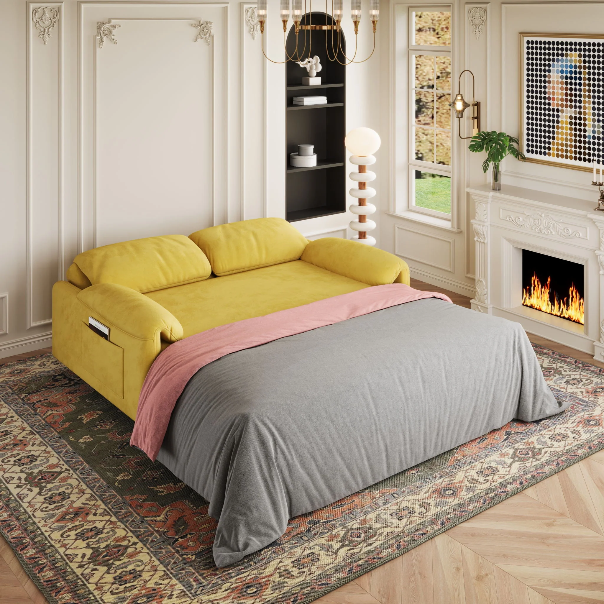 Sofa, Dual Purpose Lounge With Retractable Queen Size Bed - Image 27