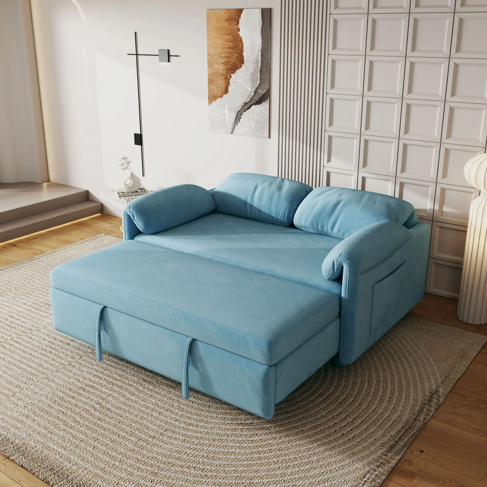 Sofa, Dual Purpose Lounge With Retractable Queen Size Bed - Image 32