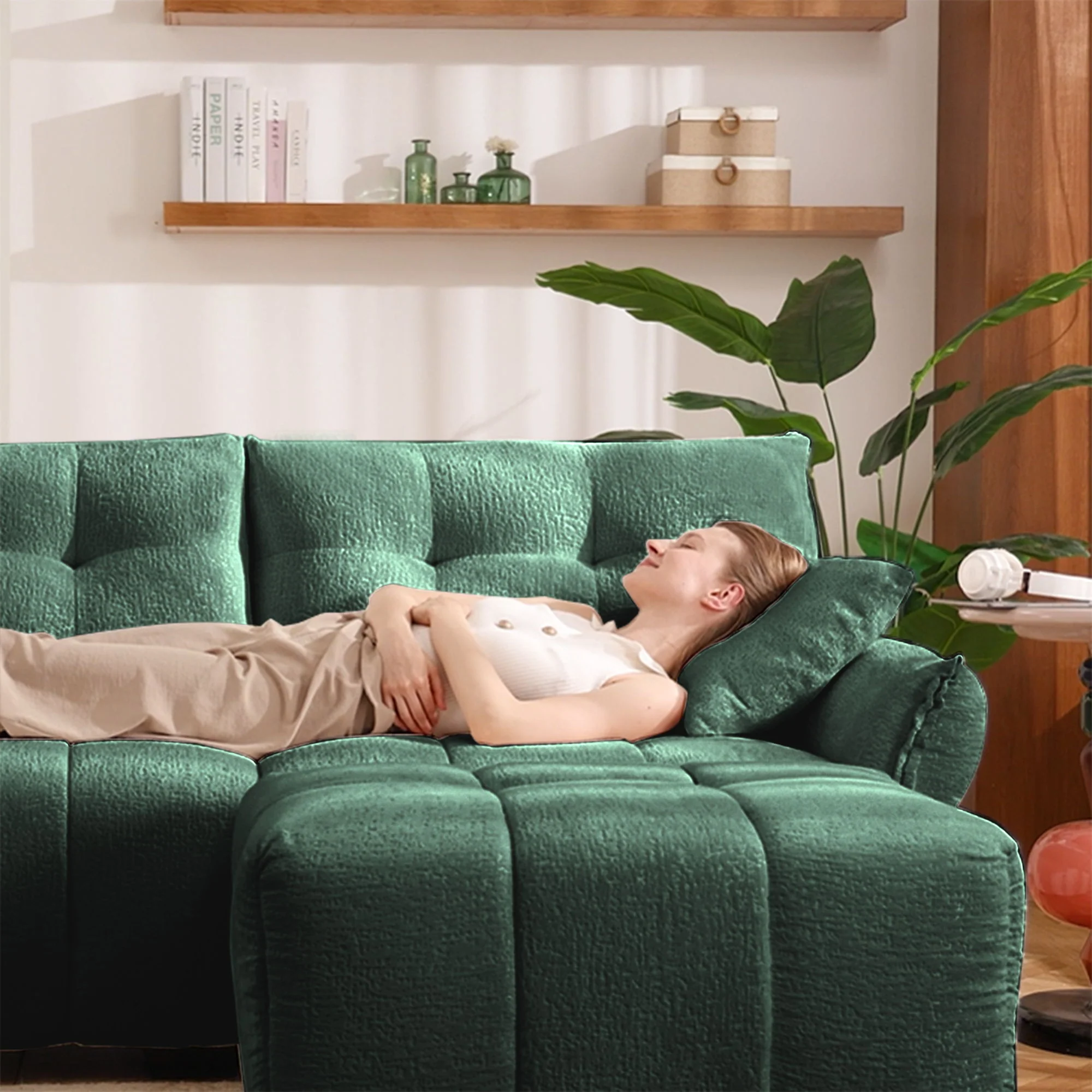 Sofa Set With Ottoman And Pillows, Textured, High Resilience Cushions - Image 114