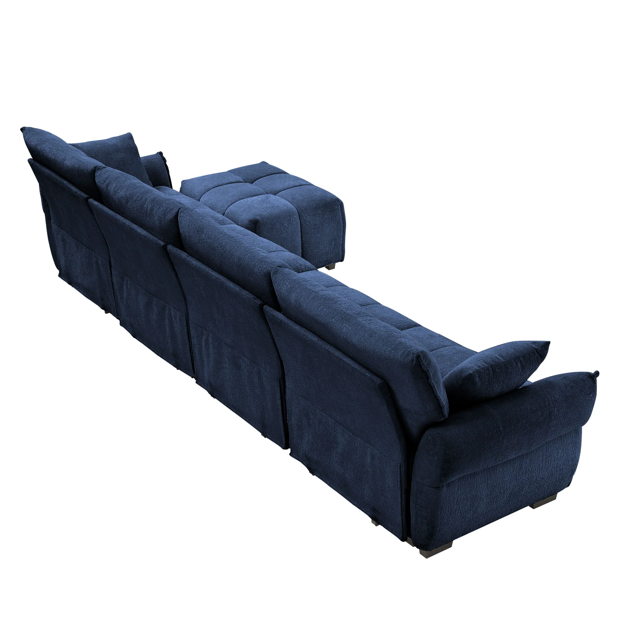 Sofa Set With Ottoman And Pillows, Textured, High Resilience Cushions - Image 144