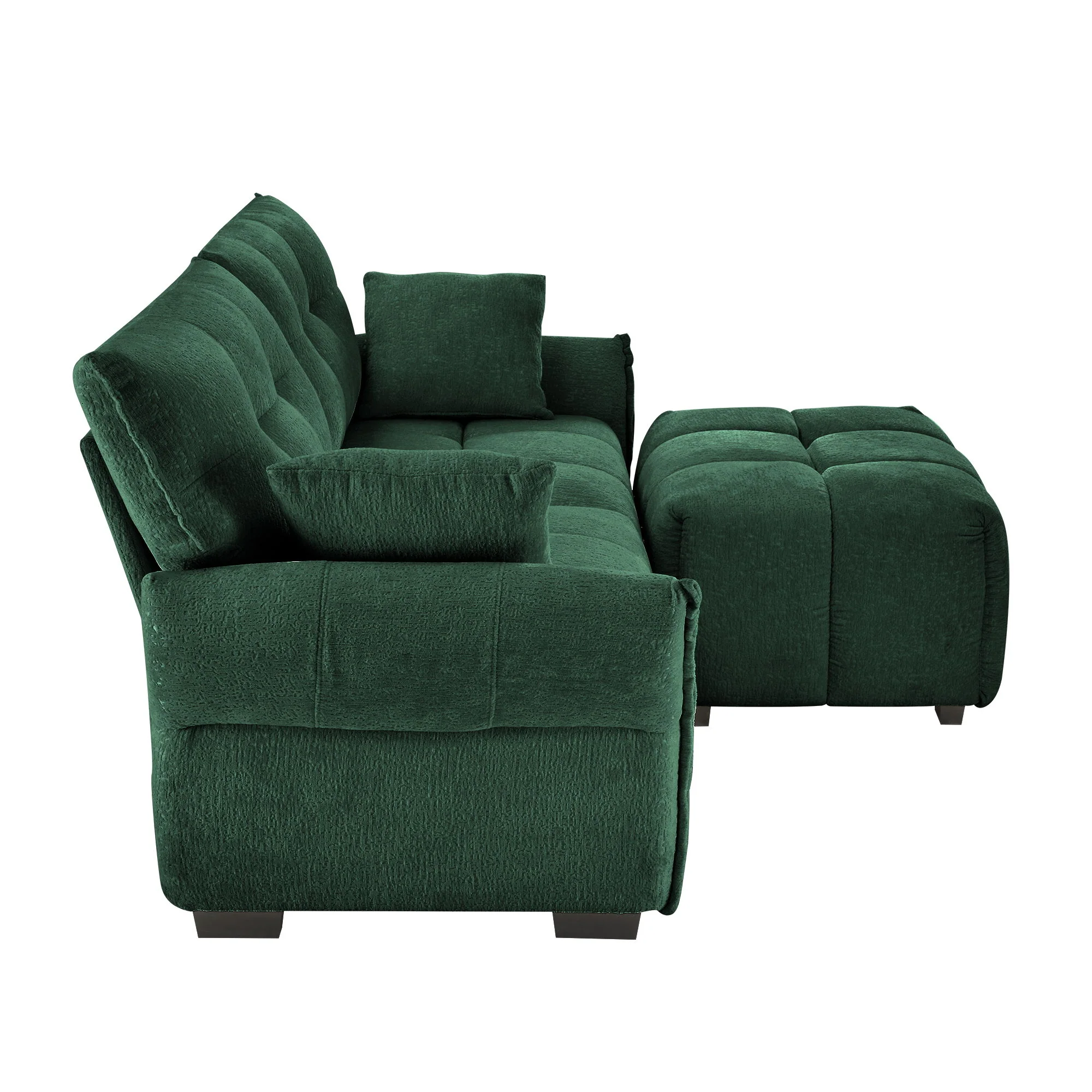 Sofa Set With Ottoman And Pillows, Textured, High Resilience Cushions - Image 164