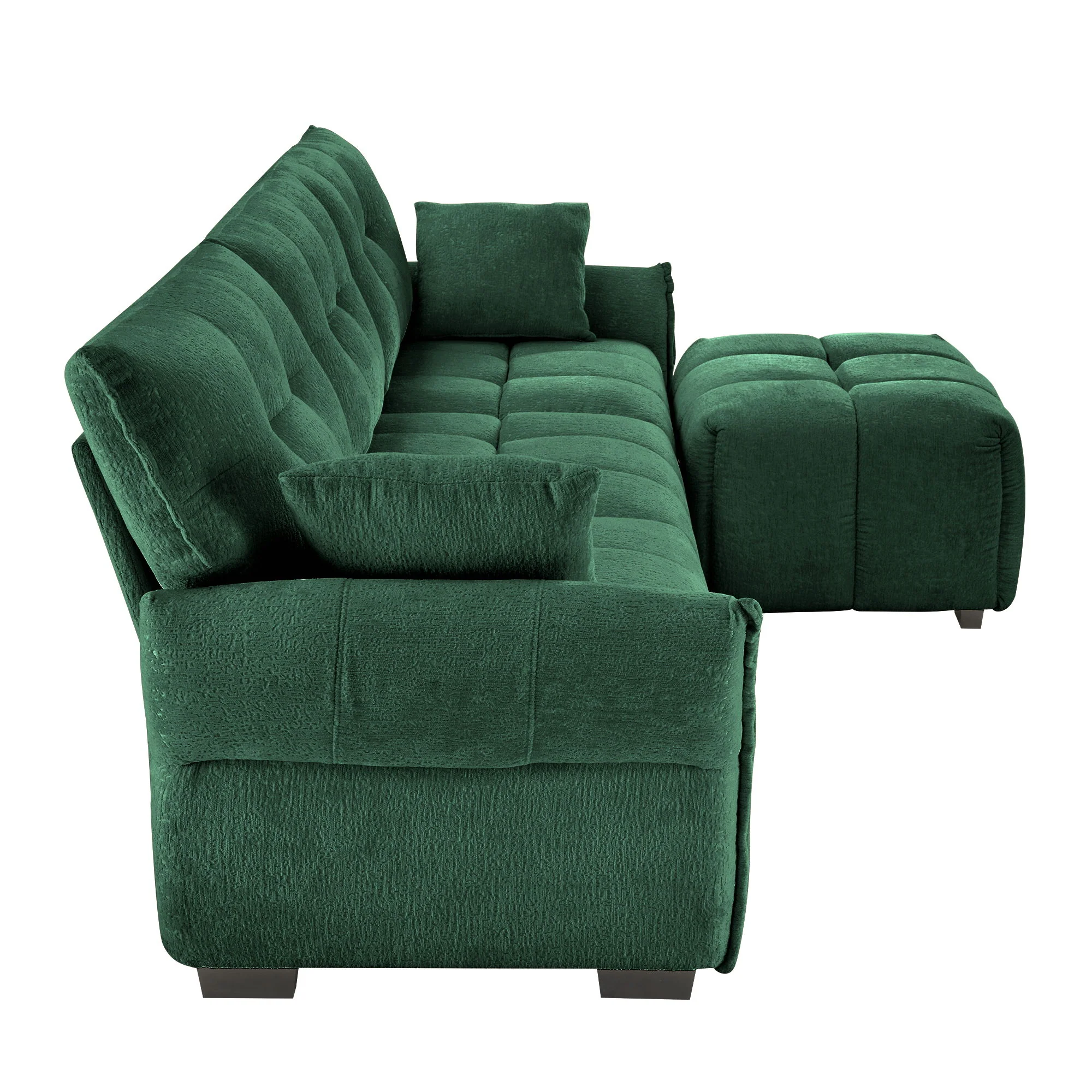 Sofa Set With Ottoman And Pillows, Textured, High Resilience Cushions - Image 210