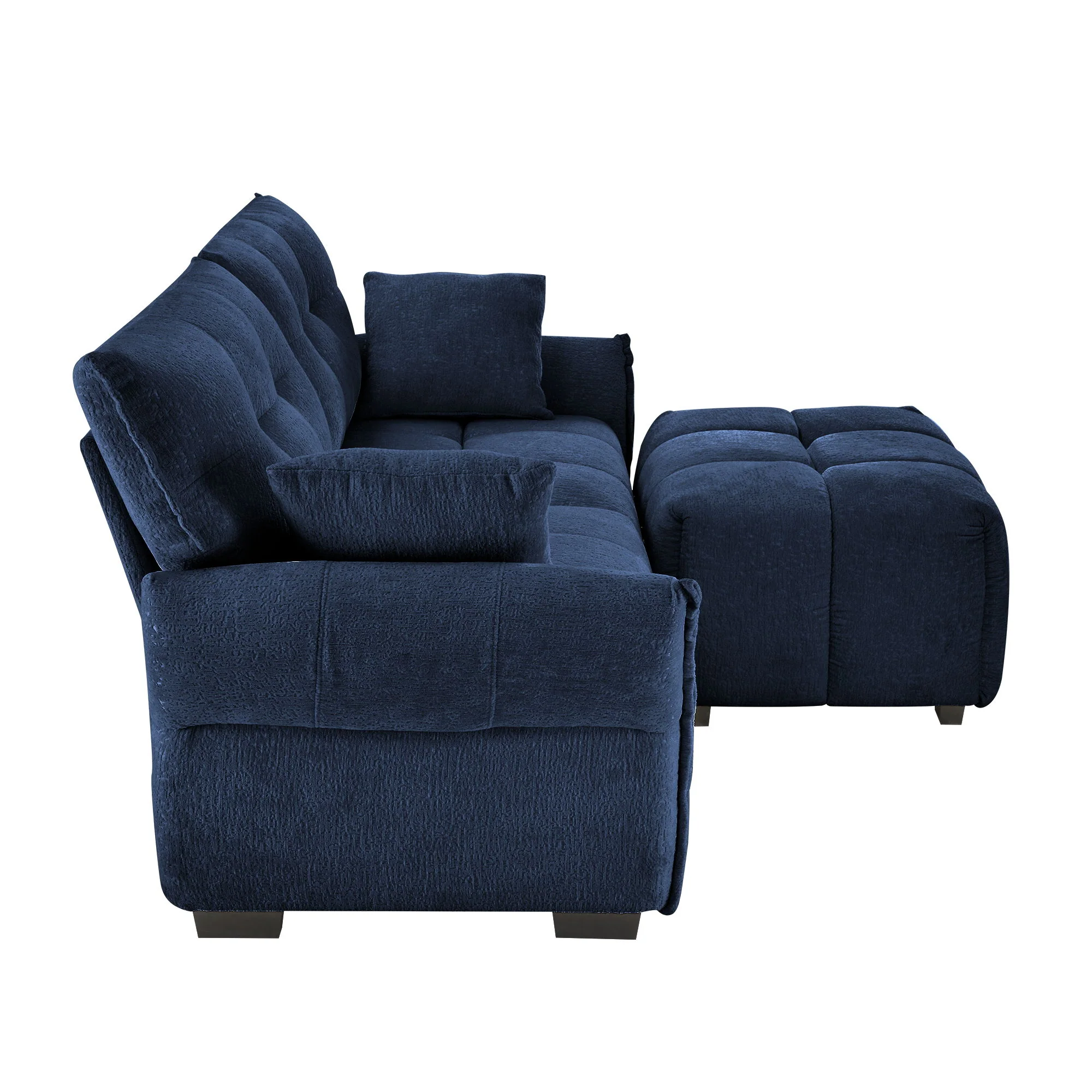 Sofa Set With Ottoman And Pillows, Textured, High Resilience Cushions - Image 54