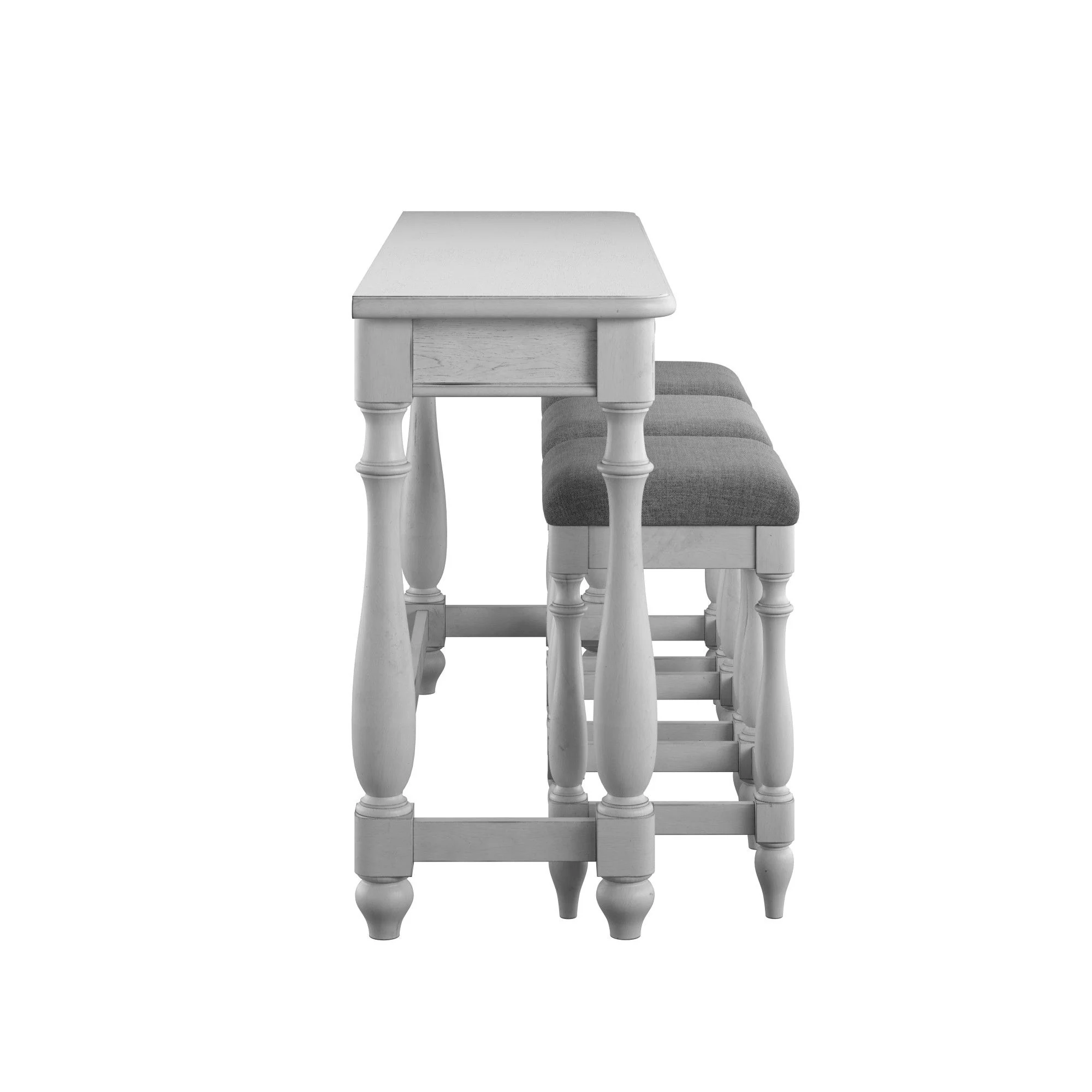 Sofa Table With 3 Stools - Gray - Image 5