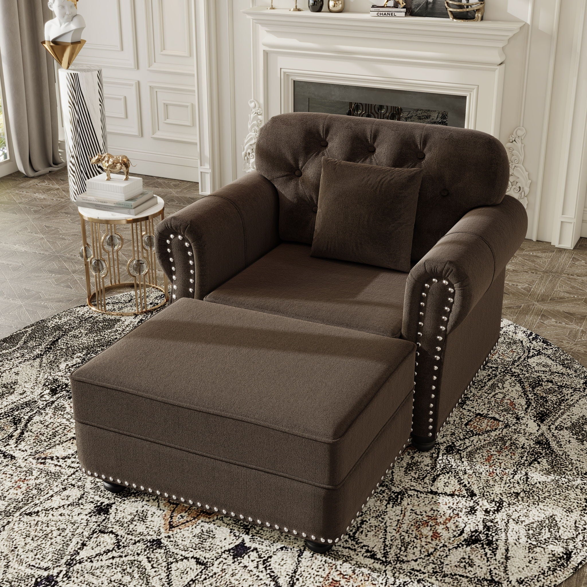 Sofa With Nailhead Trim And Rolled Armrests - Image 20