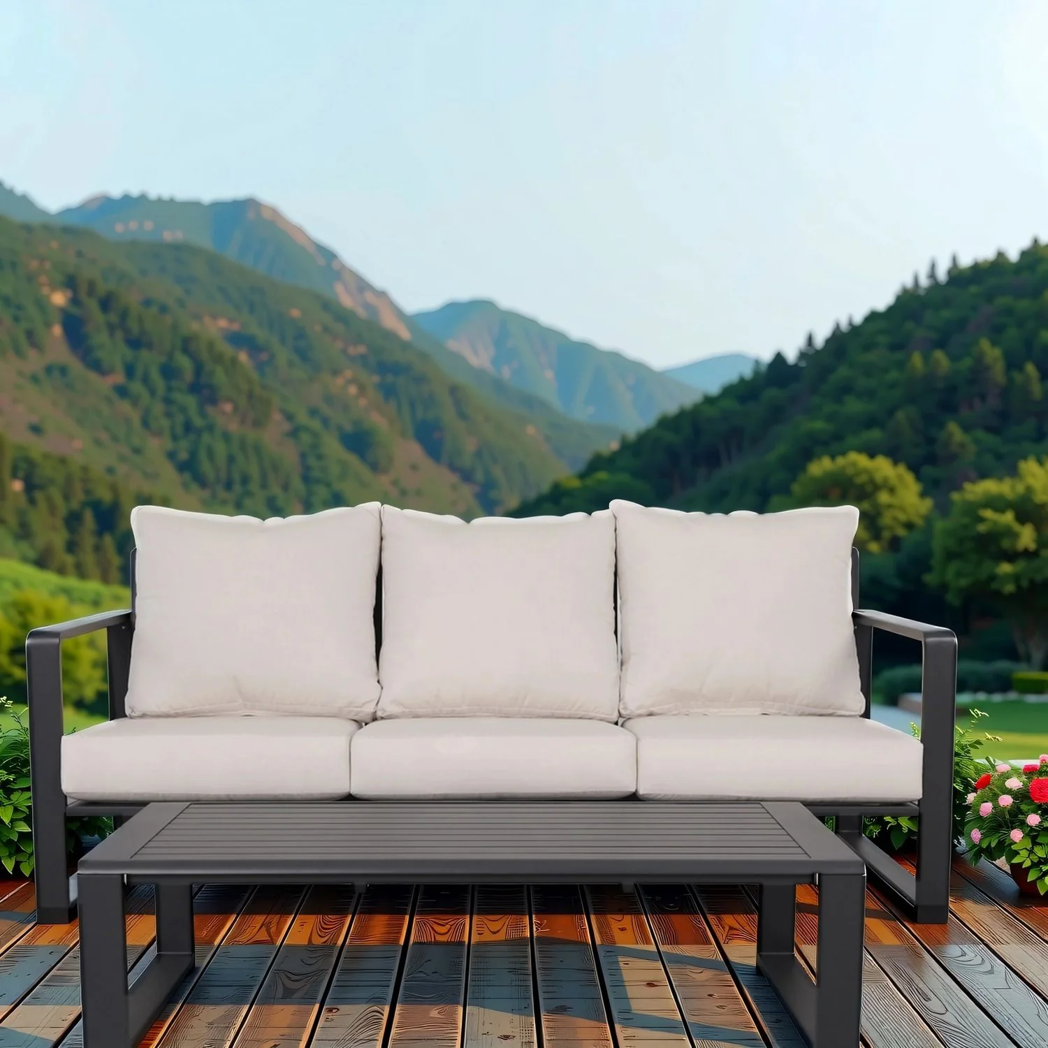 Sofa With Rectangular Coffee Table - Image 10