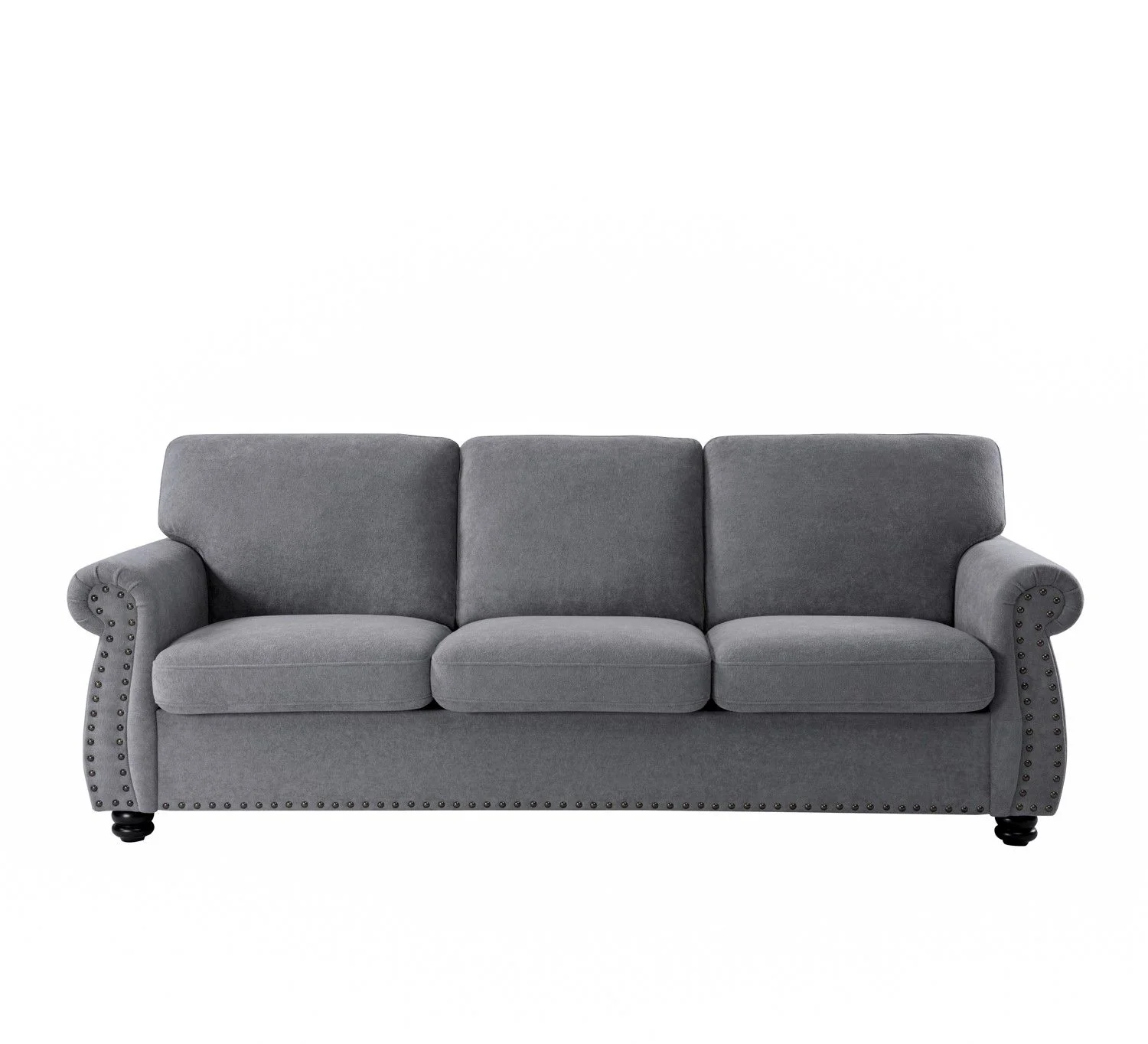 Soft Sofa, Upholstered 3 Seater Couch With High Density Foam, Loose Back Cushions And Turned Legs - Image 29