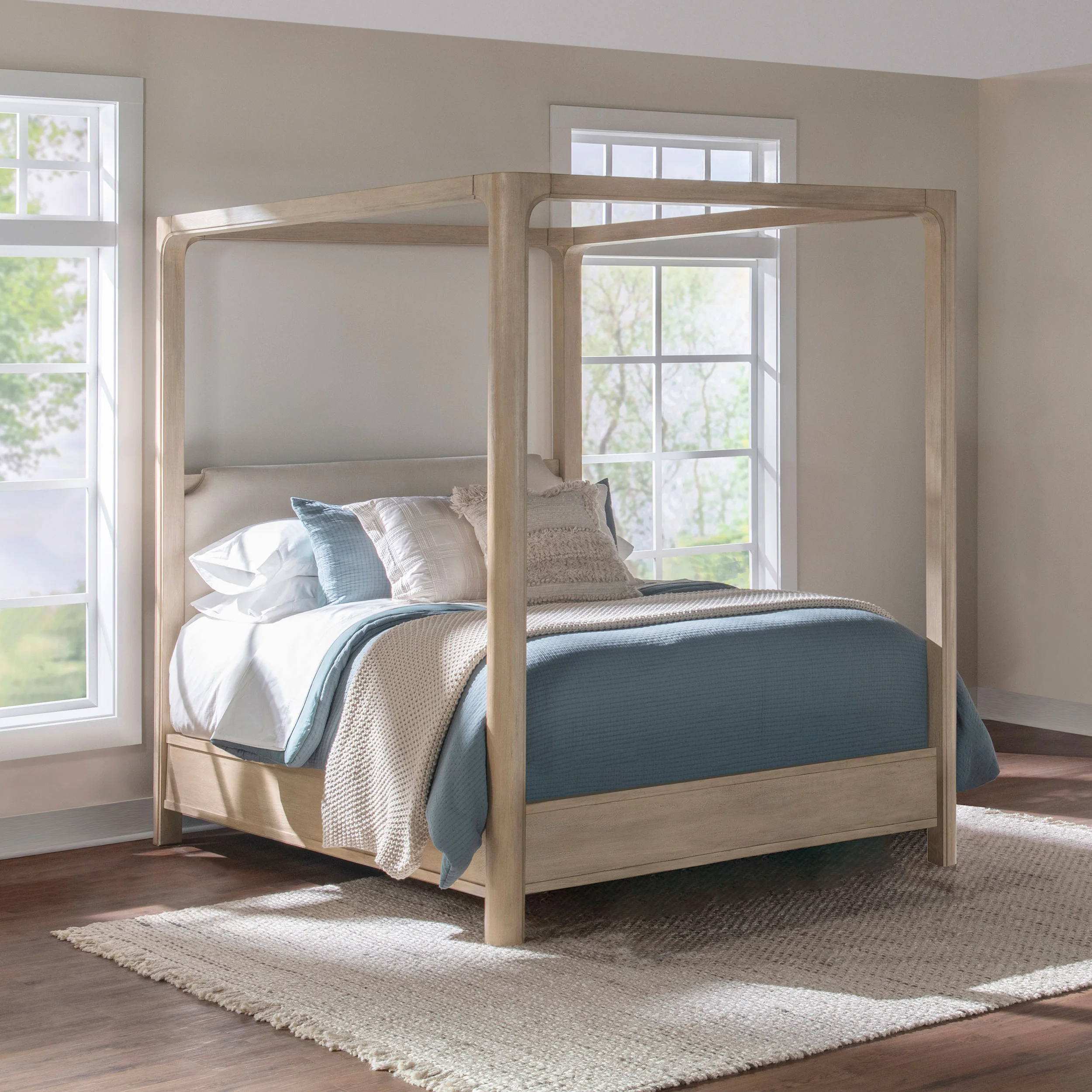 Solano 85-Inch Queen Canopy Bed, Weathered Mango - Image 2