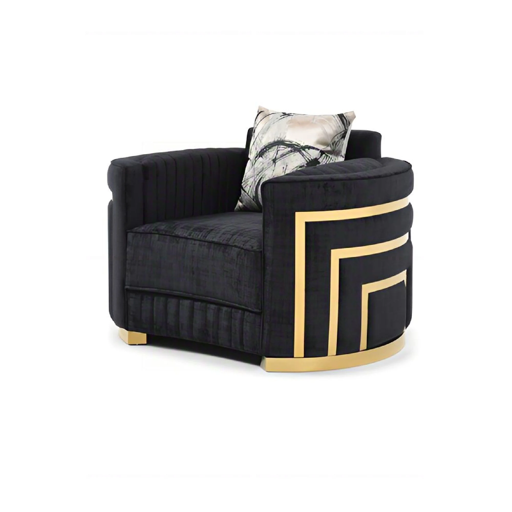 Soledad - Chair Upholstered With Hued Accents - Black - Image 5