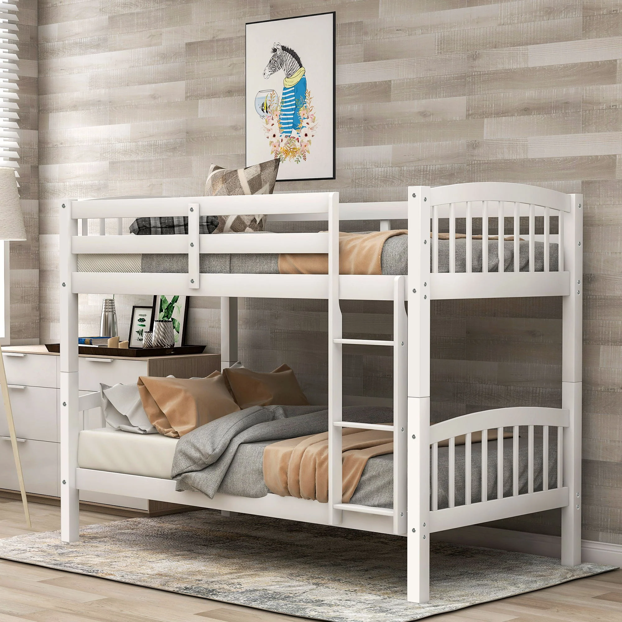 Solid Construction Bunk Bed With Ladder - Image 9