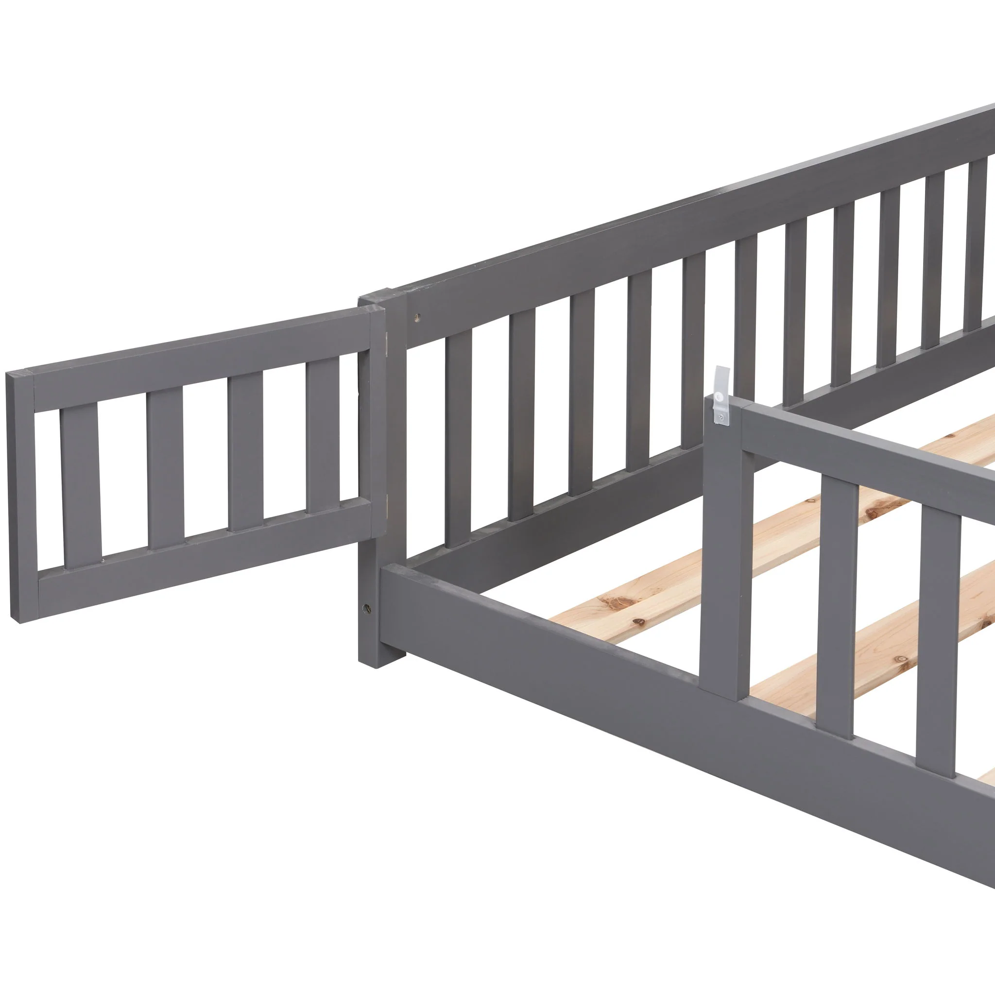 Solid Floor Bed With Door And Fence For Children - Image 11