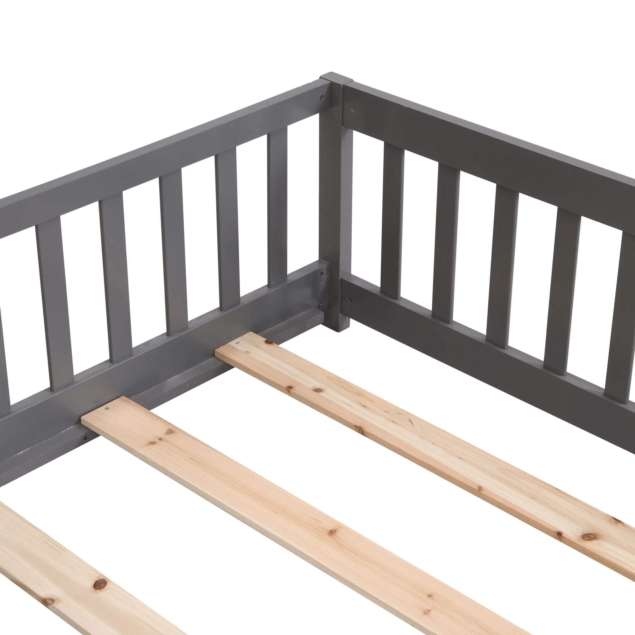 Solid Floor Bed With Door And Fence For Children - Image 14
