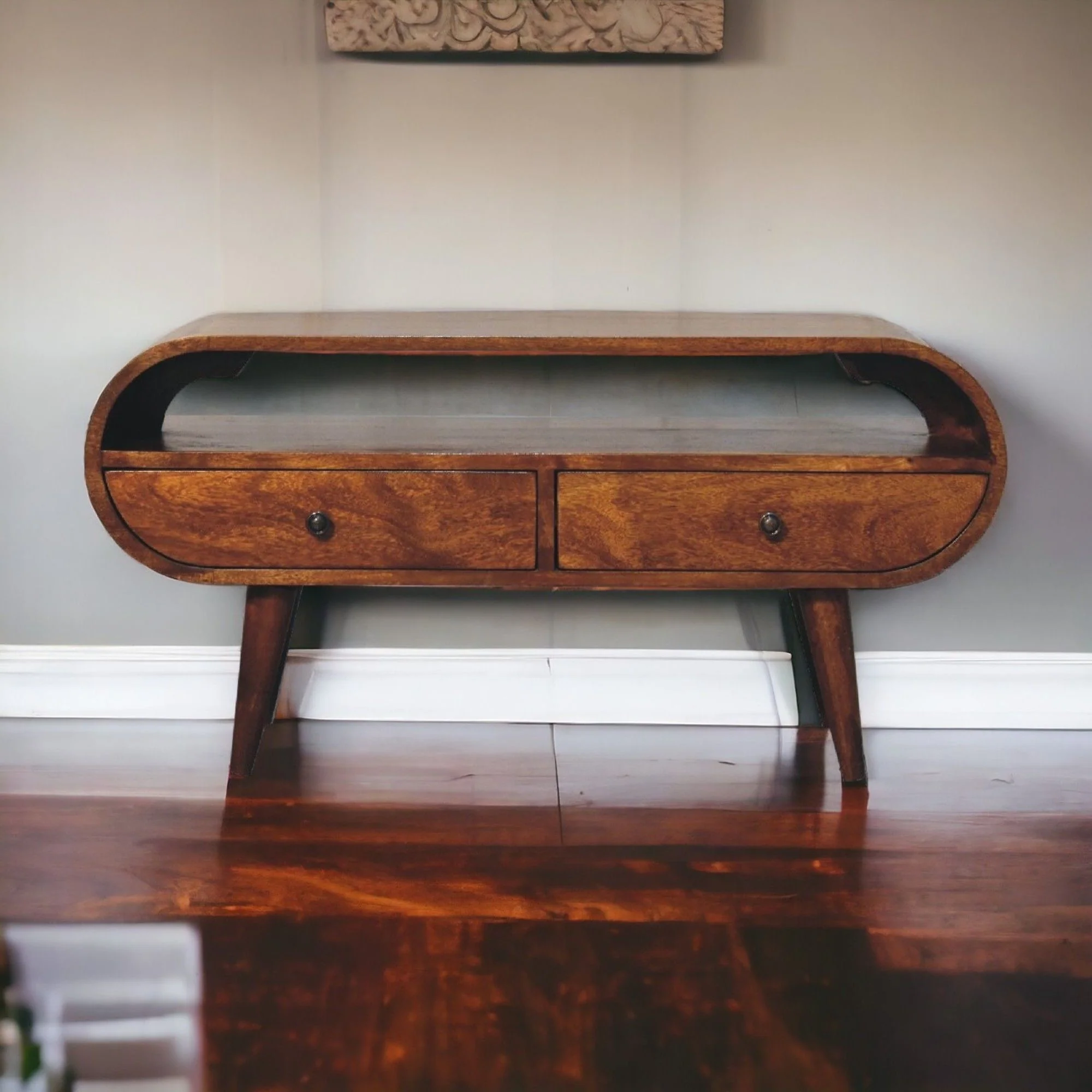 Solid Wood Circular TV Stand - Image 4