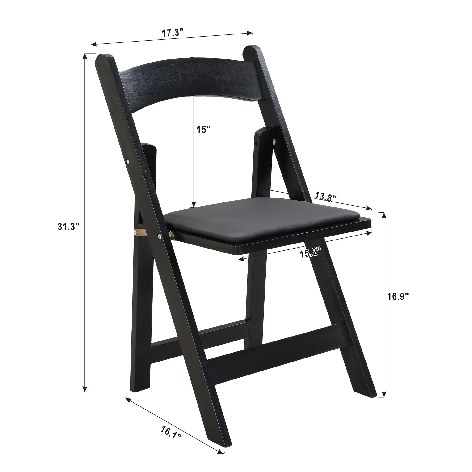 Solid Wood Upholstered Folding Chair Set, Dining Room (Set of 4) - Image 7